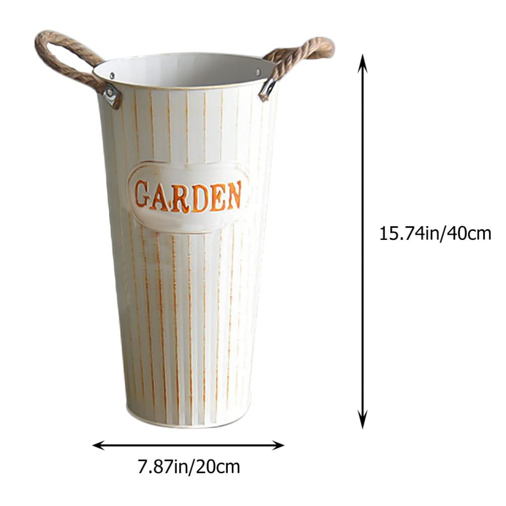 Cabilock Iron Flower Bucket Vase - Elegant Metal Floral Arrangement for Office Decor, Wedding Centerpieces & Home Decoration | Perfect for Table Settings, Gift Giving & Event Styling