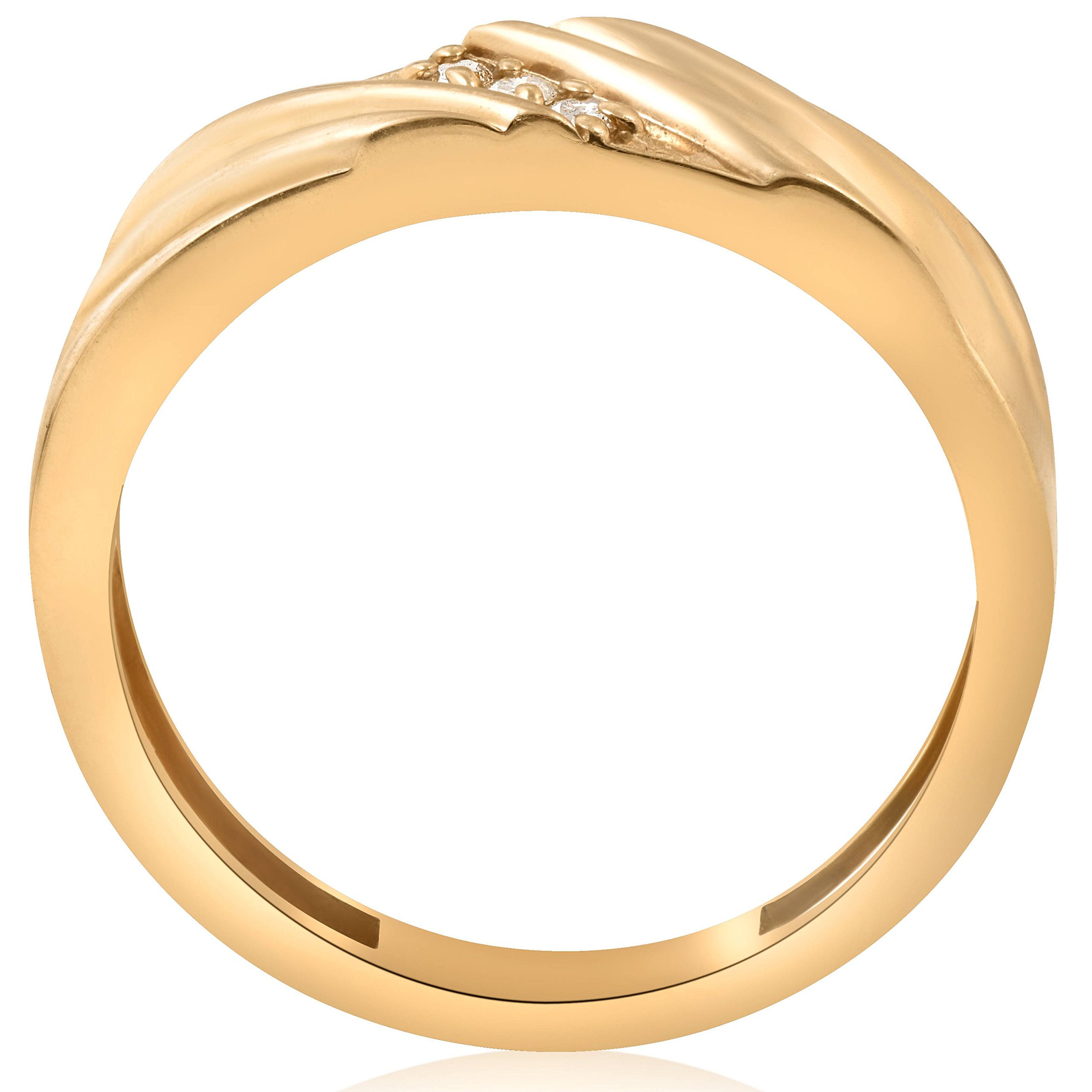 10K Yellow Gold Men's Diamond Wedding Anniversary Ring - Elegant Gift for Husband, Engagement, Proposal & Special Occasions