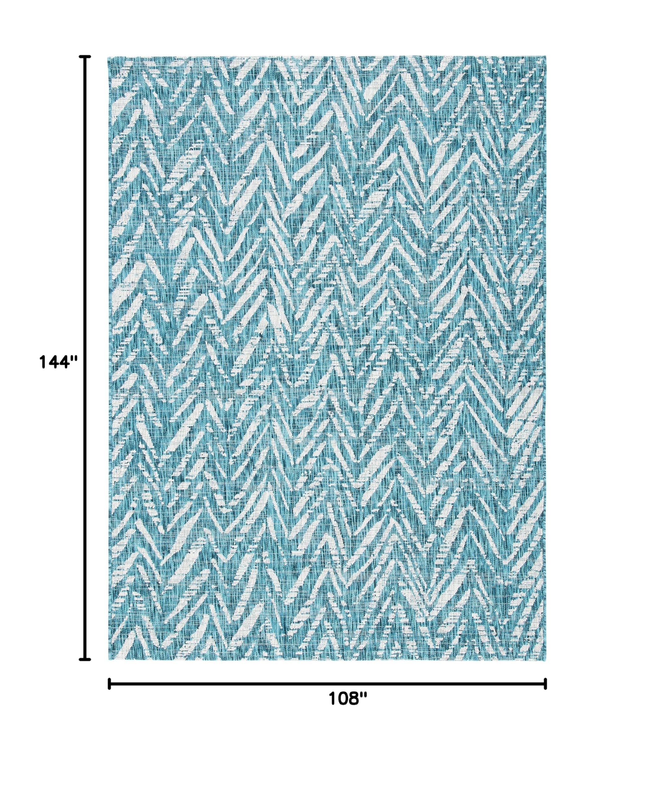 SAFAVIEH Courtyard Collection 9' x 12' Blue & Grey Area Rug CY8387 - Indoor/Outdoor Waterproof, Easy to Clean, Stain Resistant - Perfect for Patio, Backyard, Mudroom, Deck & Poolside