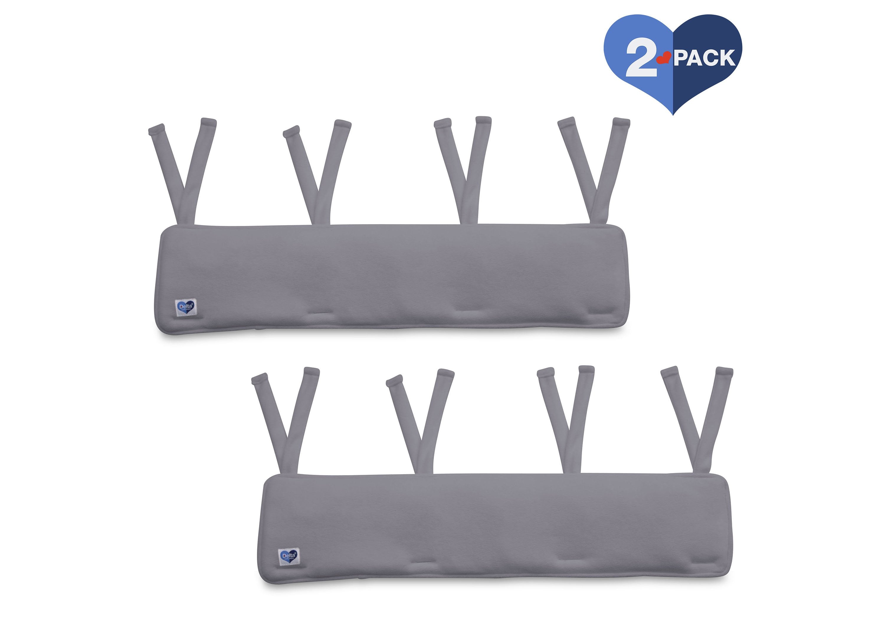 Waterproof Fleece Crib Rail Covers for Baby Cribs - Soft Protectors for Short Side Rails (2 Pack) - Perfect for Teething, Chewing & Protecting Furniture