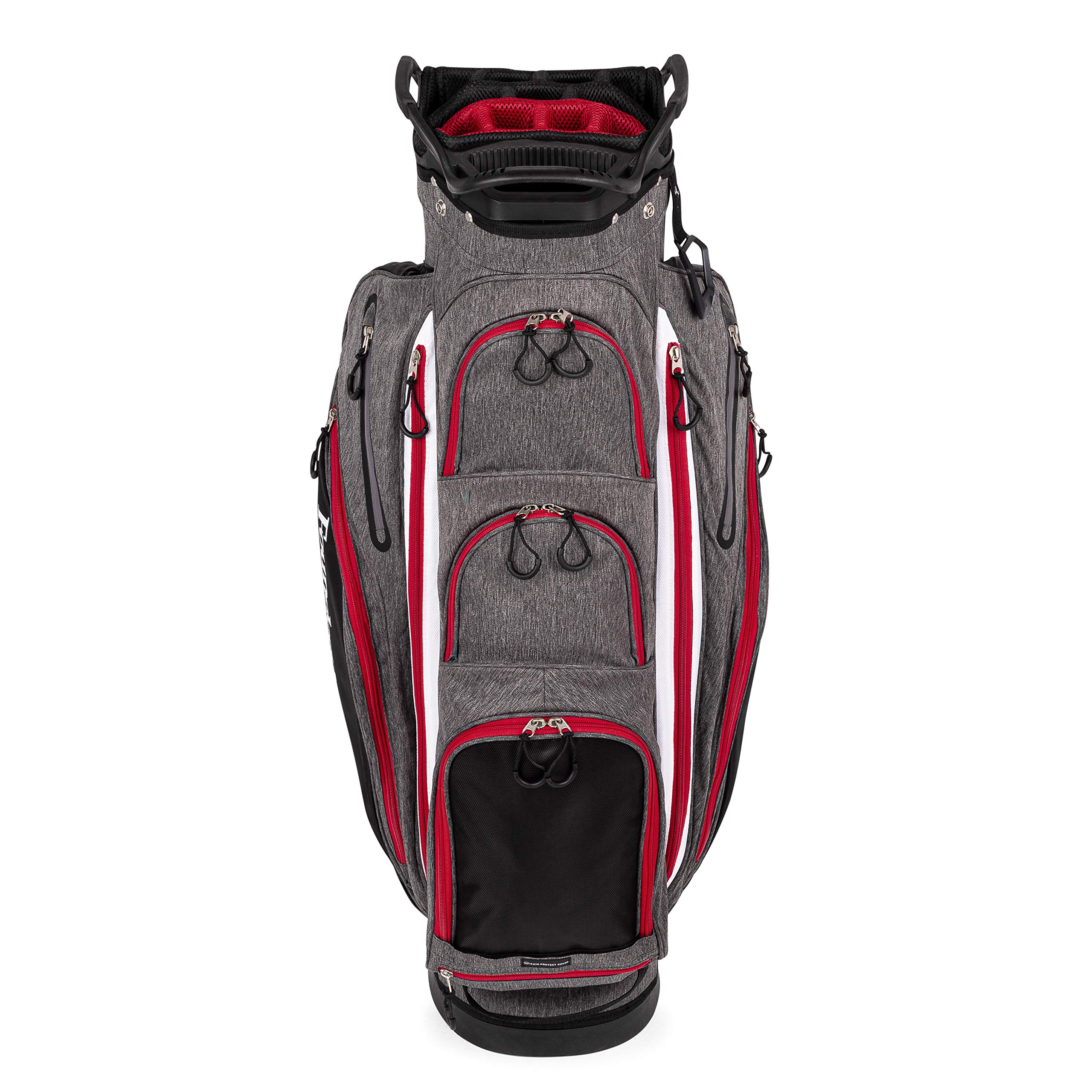 Founders Club Franklin Golf Push Cart Bag - Lightweight Riding Cart Bag with Full Rain Cover, Secure Base, 15-Way Divider & External Putter Tube - Perfect for Golf Tournaments & Practice Rounds - Embroidery Panel for Personalization