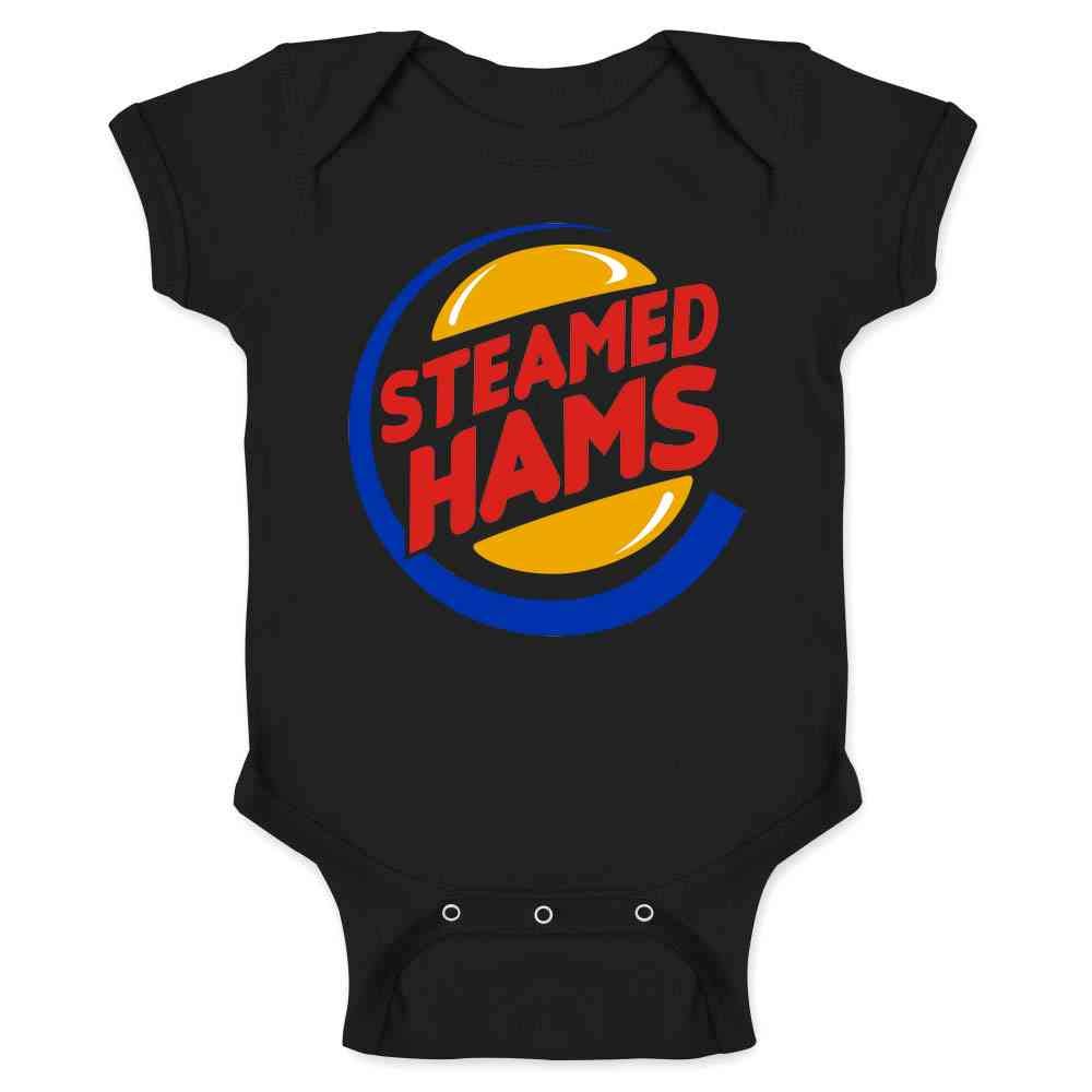 Pop Threads Steamed Hams Logo Baby Bodysuit - Cute Infant Onesie for Boys & Girls | Perfect for Family Photos, Playdates & Everyday Wear
