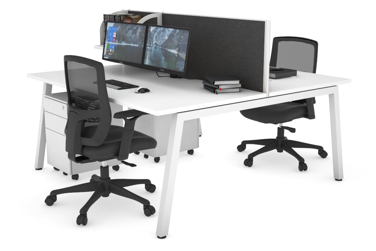 Quadro 2-Person Office Workstation Desk - 1800L x 800W with Cable Management - Perfect for Shared Workspaces & Collaborative Offices