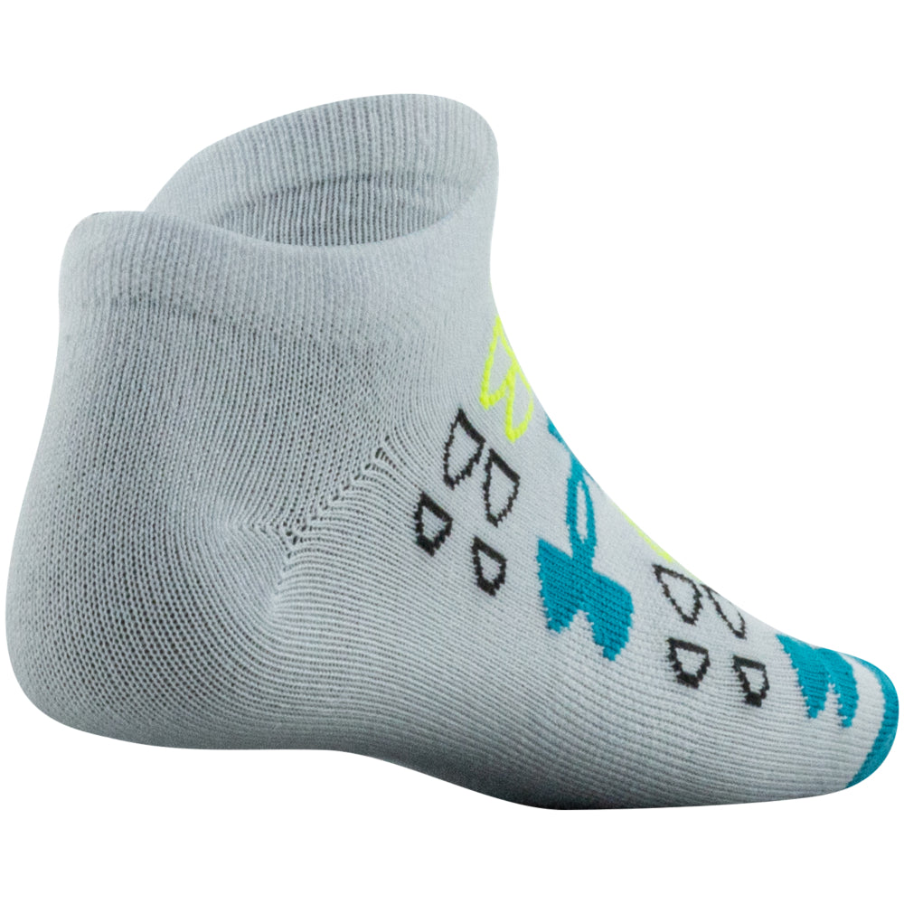 Under Armour Youth Essential No Show Socks 6-Pack for Girls - Breathable & Cushioned Athletic Socks for Running, School & Everyday Comfort