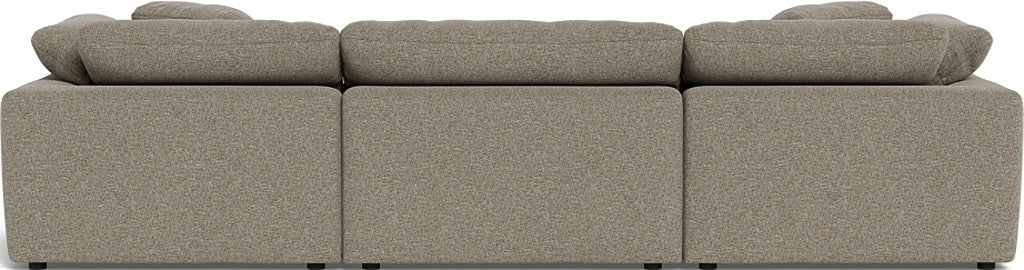 Fluffy 3-Piece Sofa Set - Ultra Soft Plush Fabric Sectional Couch for Living Room, Lounge & Family Room - Comfortable Modern L-Shaped Sofa with Pillows