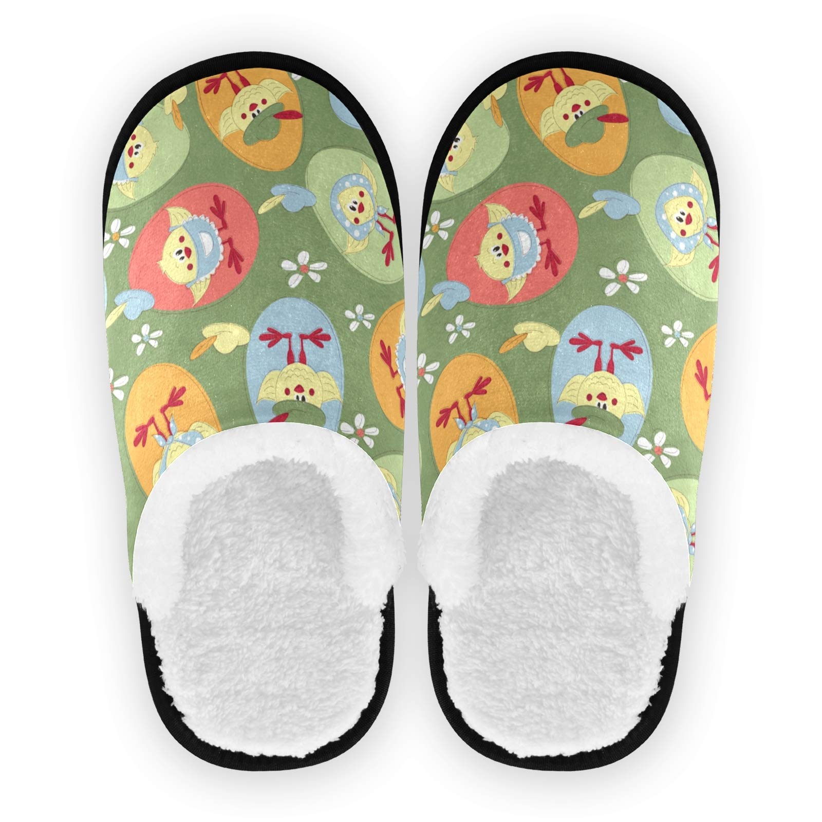 Bolaz House Slippers - Non-Slip Easter Egg Chicken Design Spa Slippers for Women & Men - Warm Indoor/Outdoor Slippers for Home, Travel, Hotel Use - Perfect Gift for Holidays & Relaxation