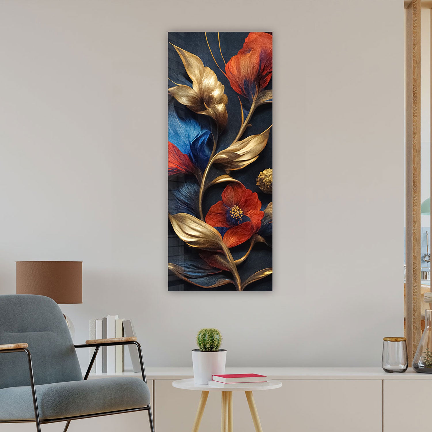 Soft Floral Panoramic Print - Elegant Home Decor for Living Room & Bedroom | Perfect for Wall Art, Curtains & Throw Pillows