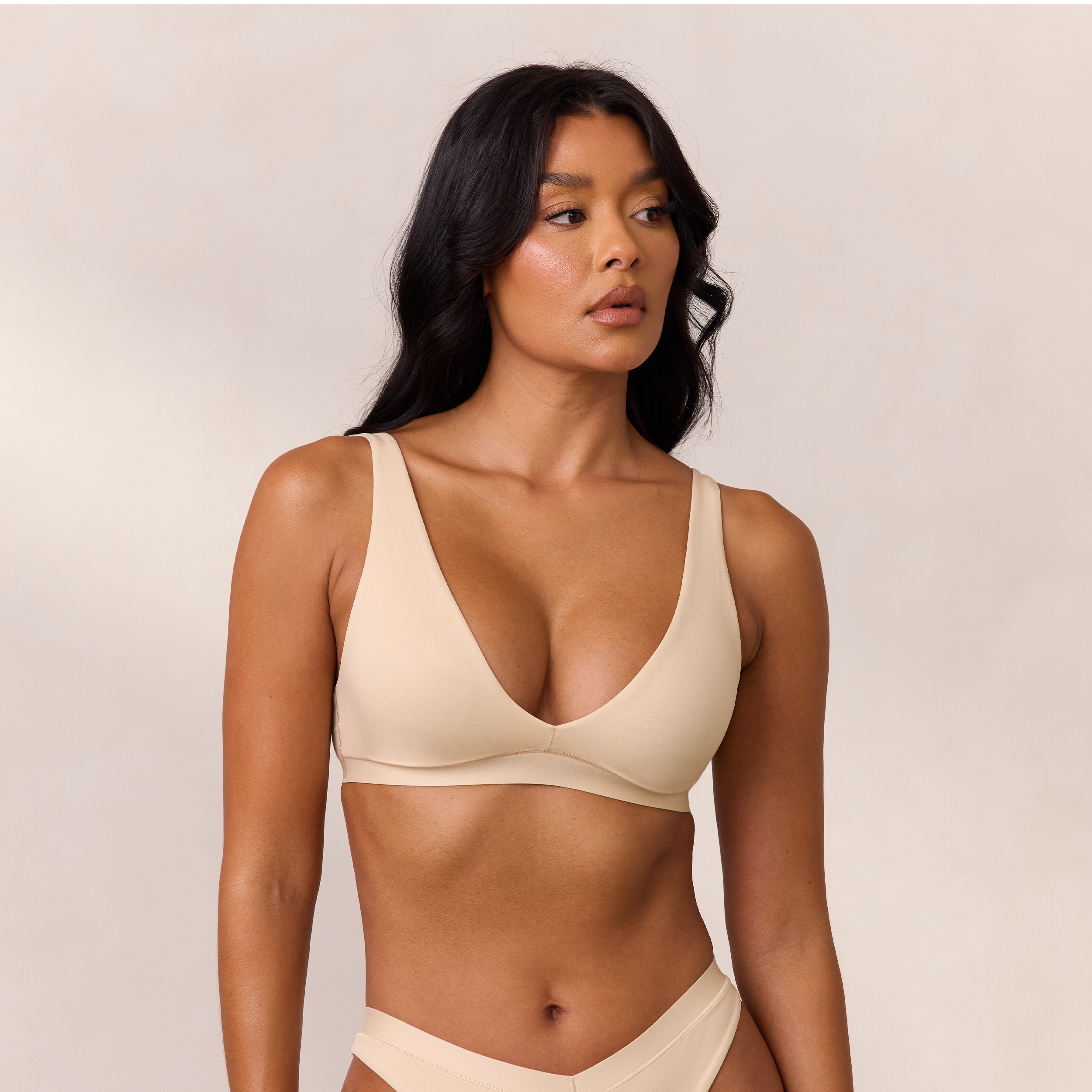 Everyday Comfort Triangle Bra - Soft Wireless Bralette for Women, Vanilla Color | Perfect for Yoga, Lounging & Sleep