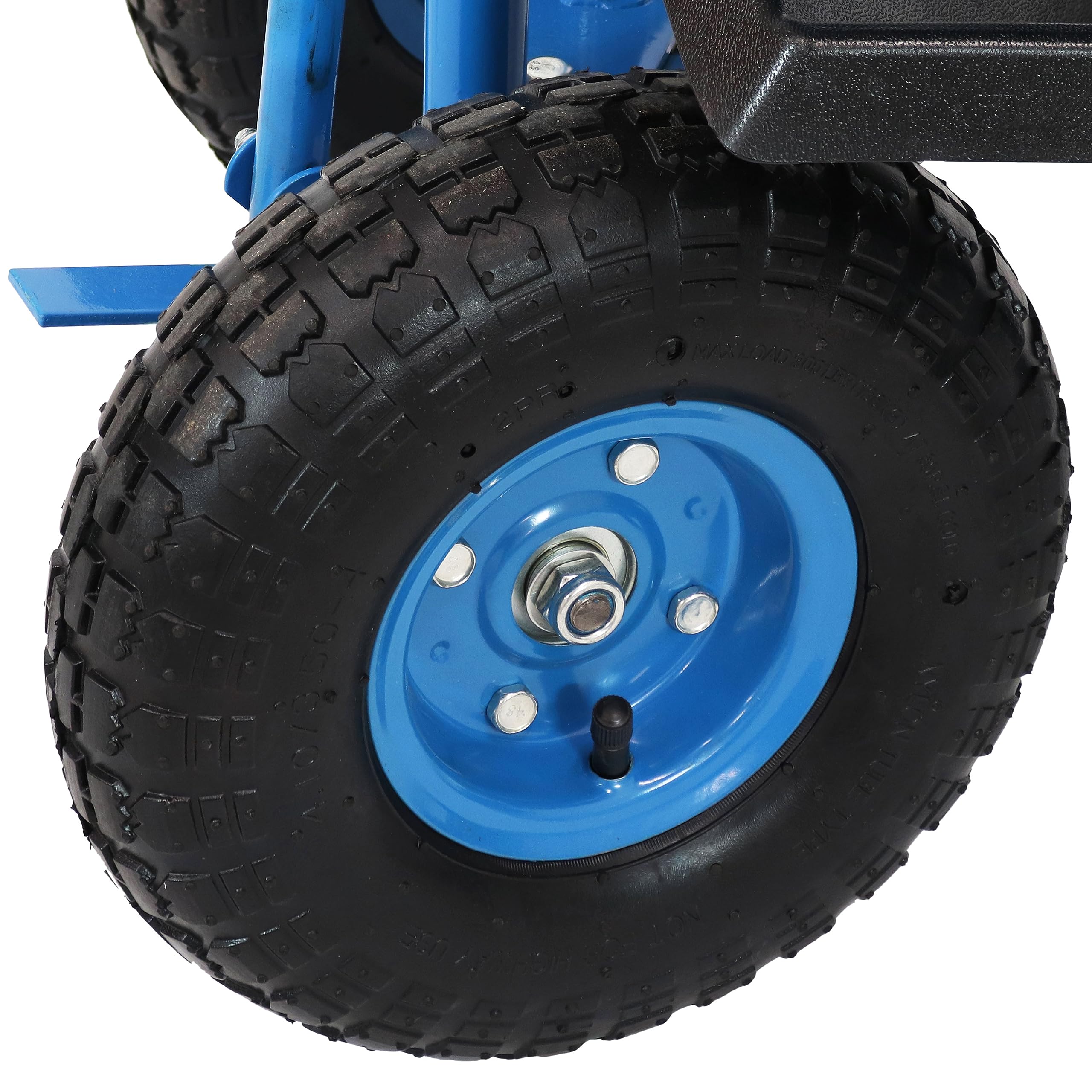 Sunnydaze Rolling Garden Stool with Wheels - Extendable Steer Handle, Swivel Seat & Utility Tool Tray - Blue Outdoor Gardening Seat for Planting, Weeding & Yard Work