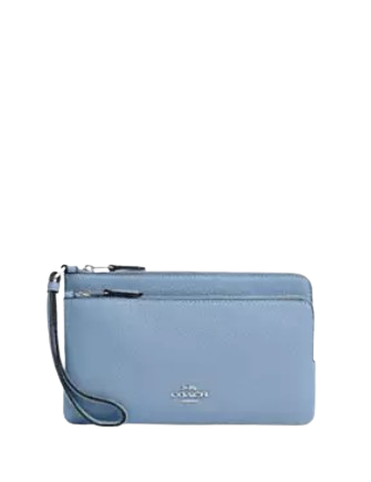 Coach Double Zip Wallet for Women - Genuine Leather Crossbody Wallet with RFID Protection - Perfect for Travel, Shopping & Everyday Use