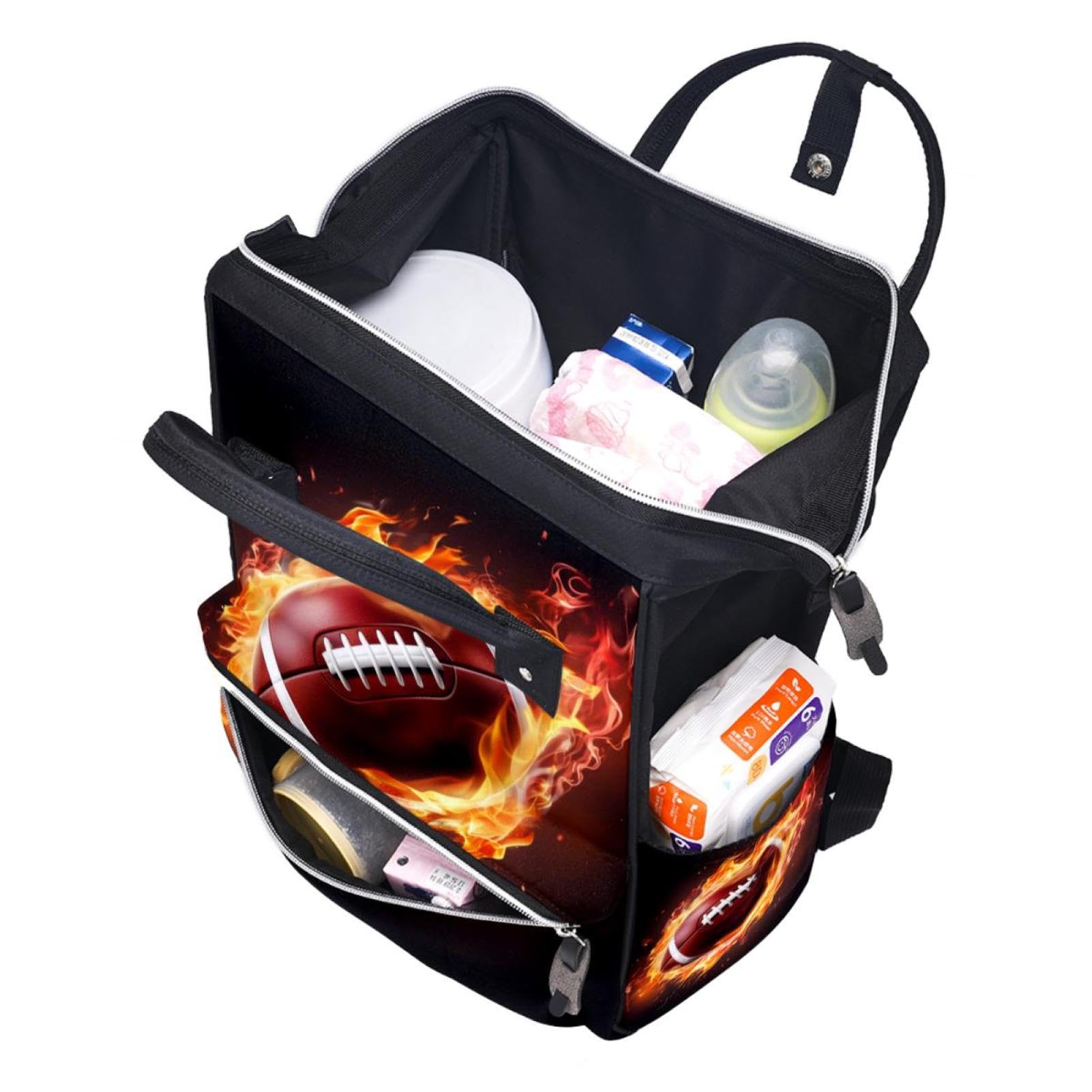 Stylish Travel Backpack for Women & Men - Durable American Football & Fire Resistant Backpack - Perfect for Hiking, Camping, Work & Daily Commute