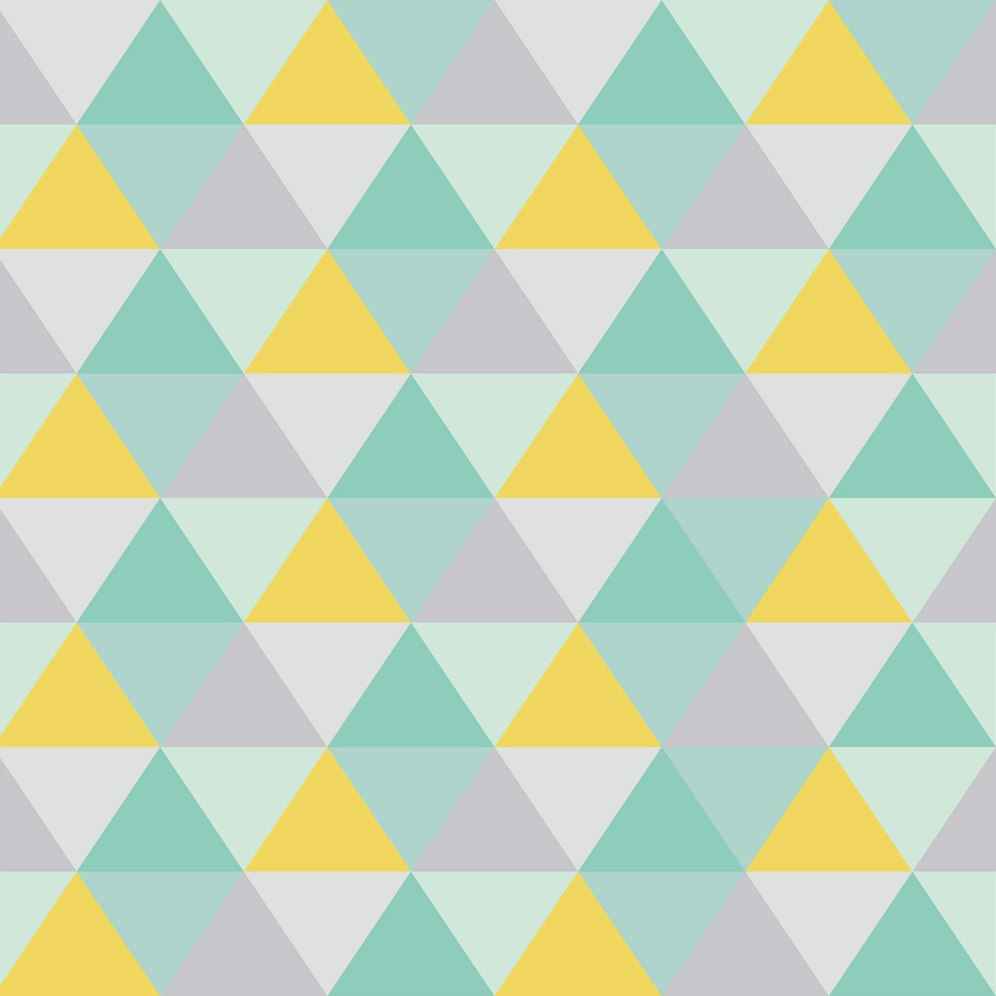 Green Triangles Geometric Peel and Stick Removable Wallpaper - Self-Adhesive Decorative Wall Covering for Bedroom, Living Room & Nursery Decor
