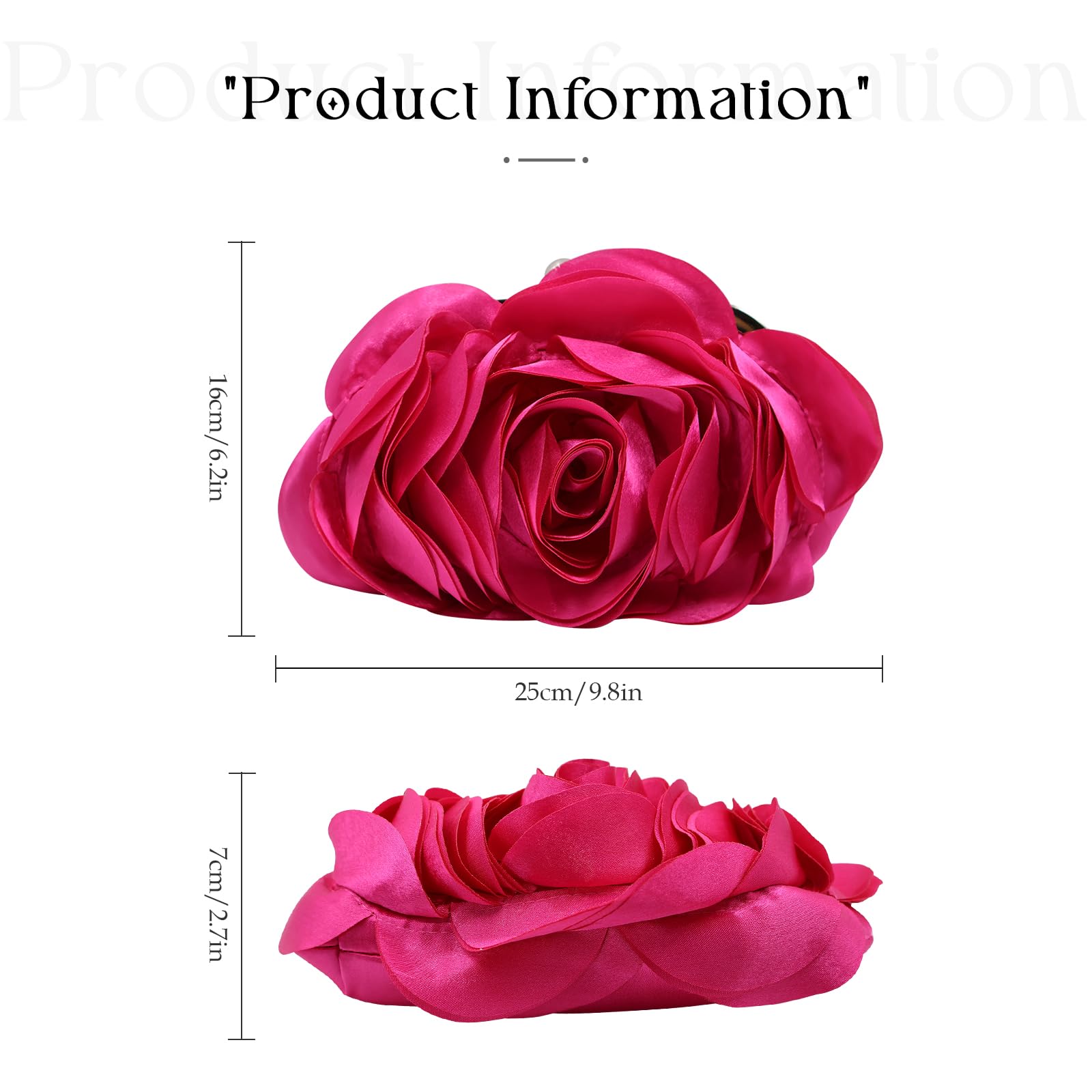 Elegant Mini Rose Clutch Bag for Women with Detachable Chain - Perfect for Weddings, Parties & Evening Events | Stylish Crossbody Purse for Formal Occasions & Night Out