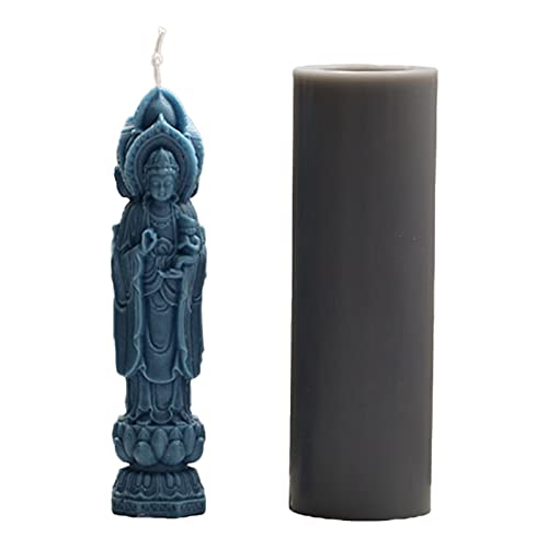 3D Buddha Statue Silicone Mold for Candle Making, Soap Molds, Polymer Clay & Resin Crafts - DIY Home Decoration & Gift Making - Perfect for Meditation Spaces, Yoga Rooms & Spiritual Decor