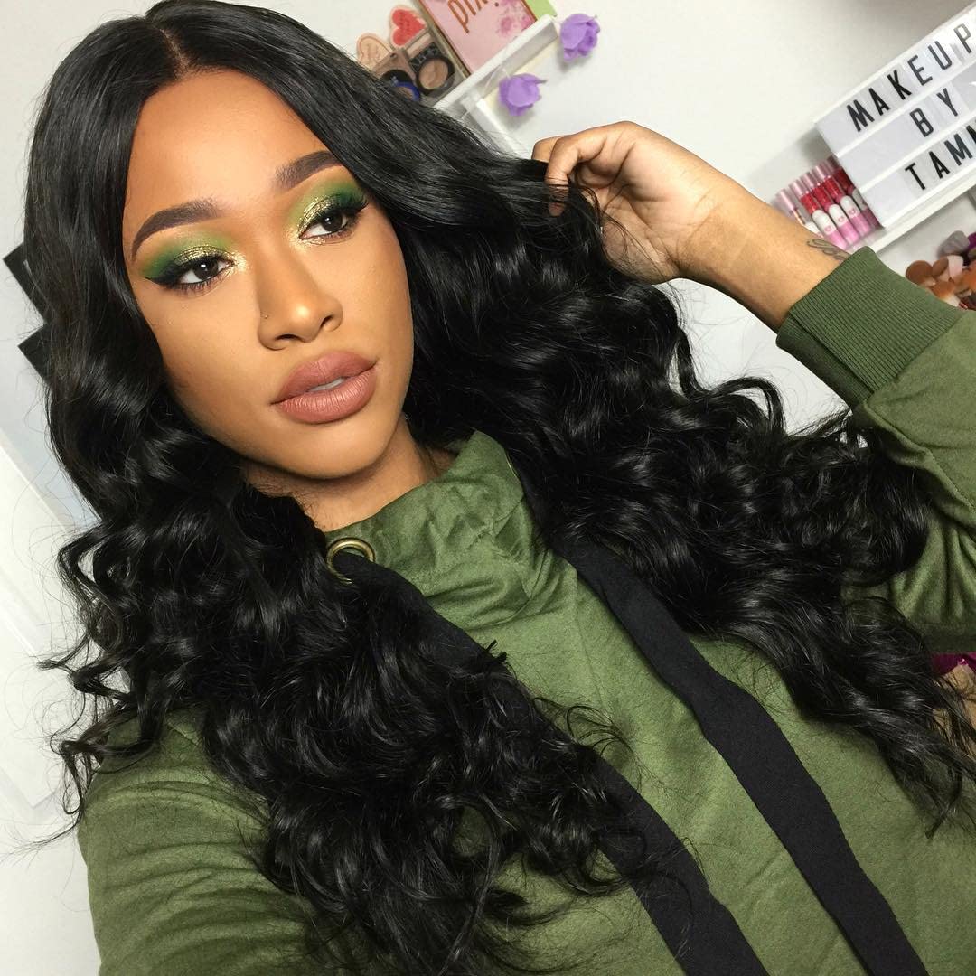 Premier 360 Lace Front Wigs Human Hair - Bouncy Body Wave Brazilian Remy Human Hair Wigs for Black Women | Pre-Plucked with Baby Hair, 150% Density, 14 Inches Natural Color | Perfect for Daily Wear, Parties, and Special Occasions