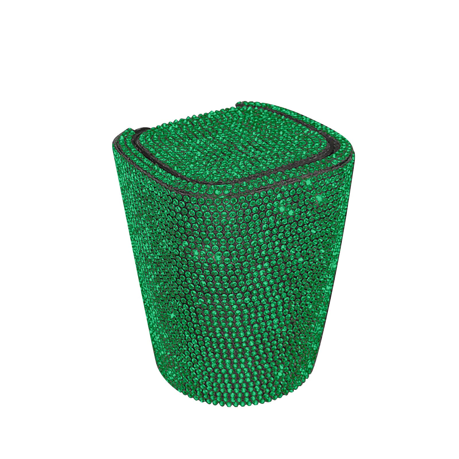 CLVELLI Smell-Proof Crystal Diamond Car Ashtray with Lid & Blue LED Light - Portable Bling Ashtray for Car Cup Holder, Mini Trash Can - Perfect for Road Trips, Camping & Smoking in Vehicle (Green, One Size)