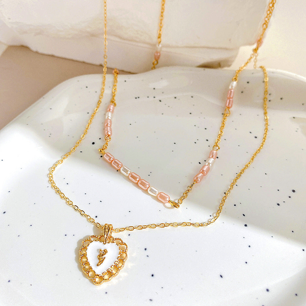 Minimalist Pearl Heart Layering Pendant Necklace for Women - Dainty Gold/Silver Jewelry Gift for Her | HN2323 | Perfect for Valentine's Day, Anniversary & Everyday Elegance