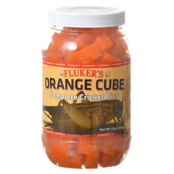 Fluker's Orange Cube Complete Cricket Diet - High Protein Cricket Food for Reptiles, Amphibians & Birds | Ideal for Feeding Bearded Dragons, Chameleons & Frogs | Convenient Nutrition for Pet Feeders
