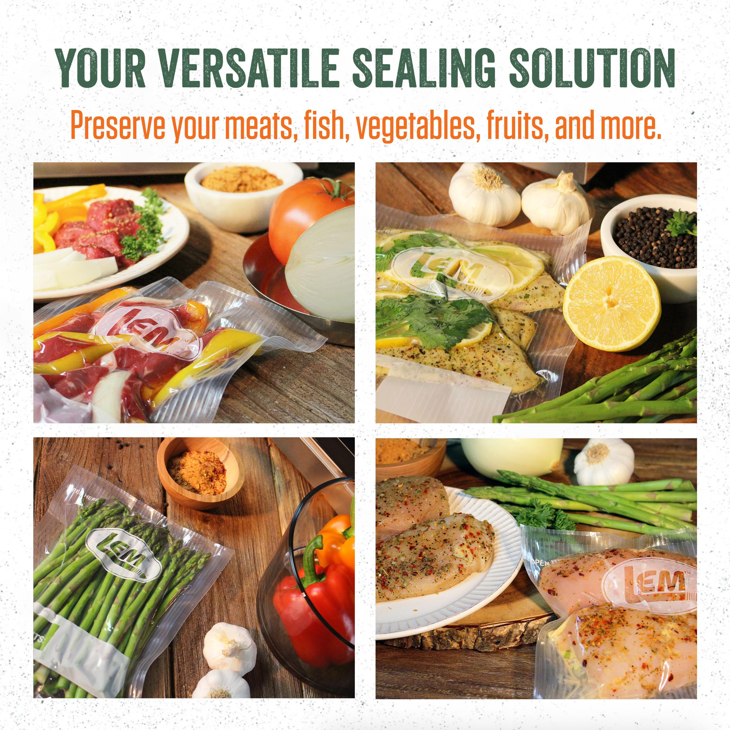 LEM Products MaxVac 500 Aluminum Vacuum Sealer with Removable Bag Holder & Cutter - Silver & Black - Food Preservation for Home, Sous Vide & Meal Prep
