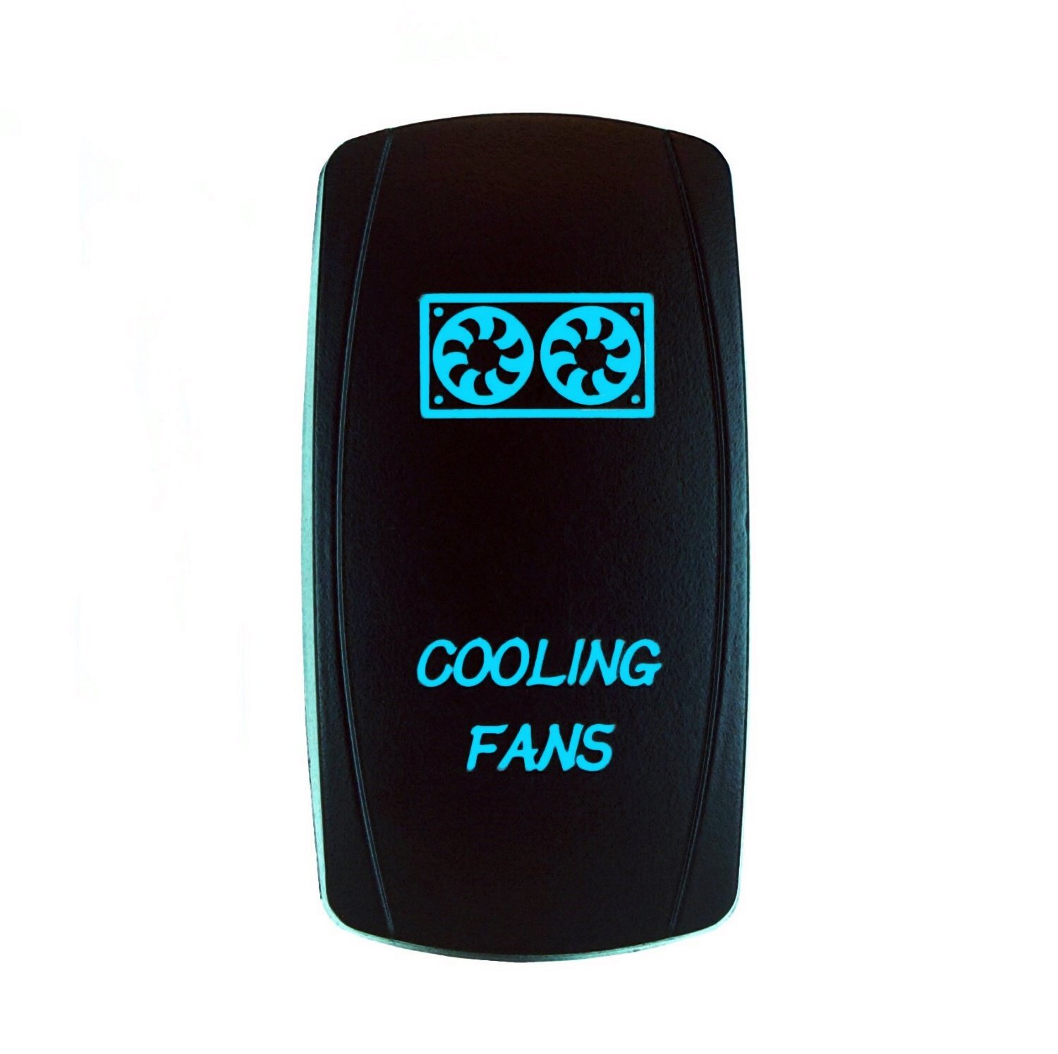 STV Motorsports 12V 20A Blue LED Rocker Switch with Laser Cooling Fans - On/Off Toggle for Car, Boat, RV & Off-Road Vehicles - Perfect for Engine Cooling & Electrical Systems