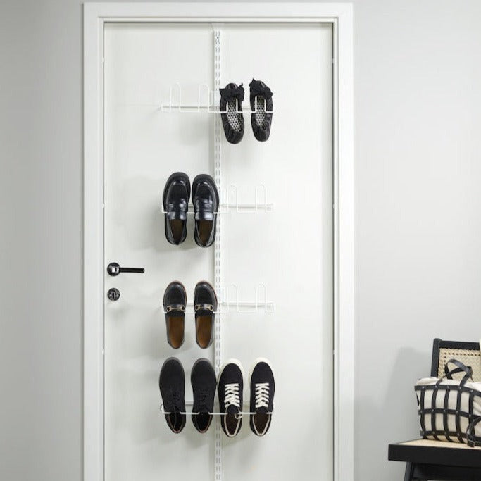 Elfa Door Shoe Storage Organizer - White Hanging Closet Organizer Holds 8 Pairs of Shoes - Perfect for Small Spaces & Closet Organization
