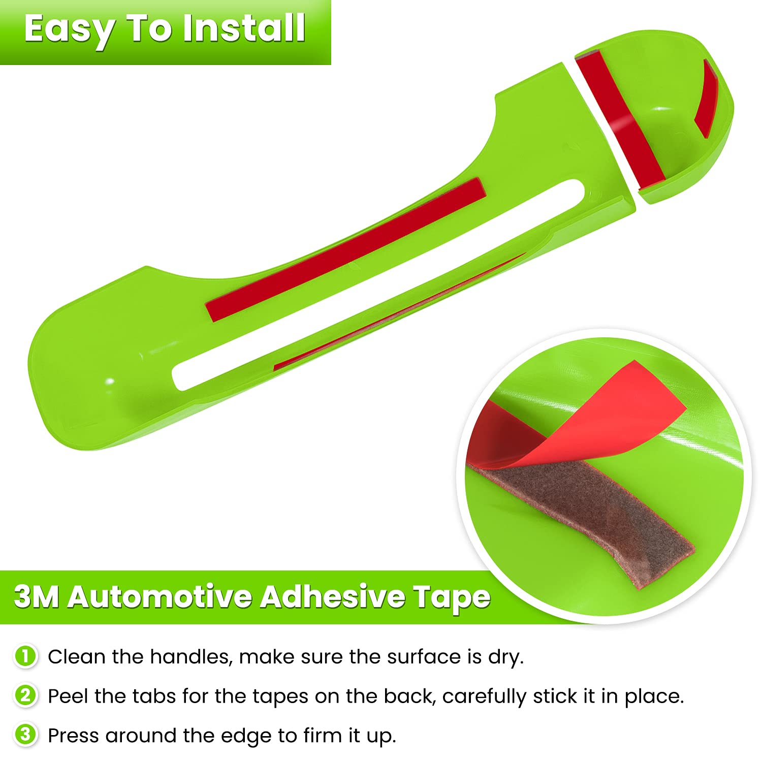 Jeep Wrangler Door Handle Covers 2018-2024 - 5PCS Green for JL/JLU/Gladiator - Off-Road Protection