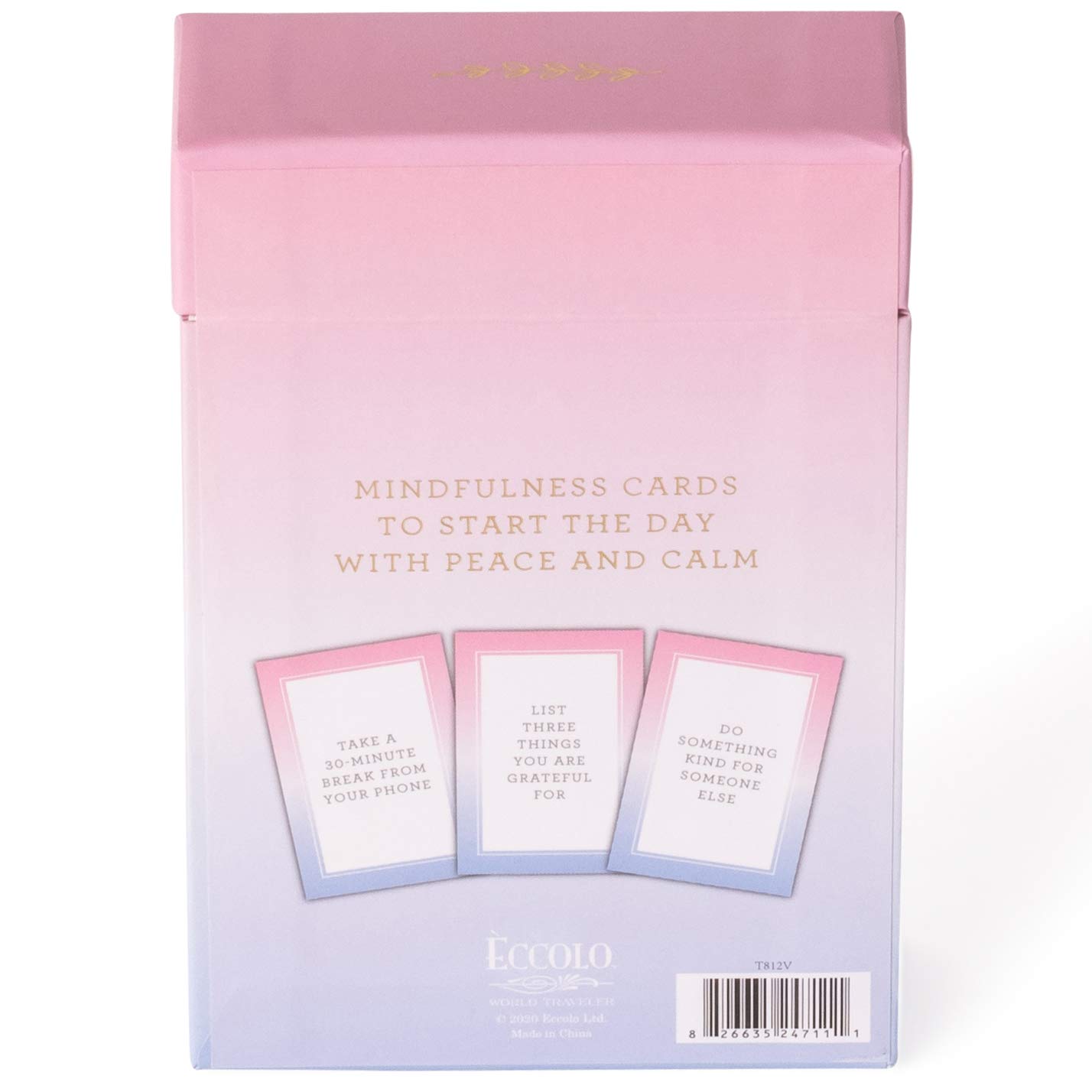 WORLD TRAVELER Eccolo Mindful Mornings - 60 Mindfulness Cards for Self Care, Peace & Positive Affirmations | Daily Meditation Cards for Stress Relief, Anxiety & Gratitude Practice | Perfect Mindfulness Gift for Women, Men & Yoga Lovers | Use for Morning Routine, Therapy Sessions or Bedtime Relaxation