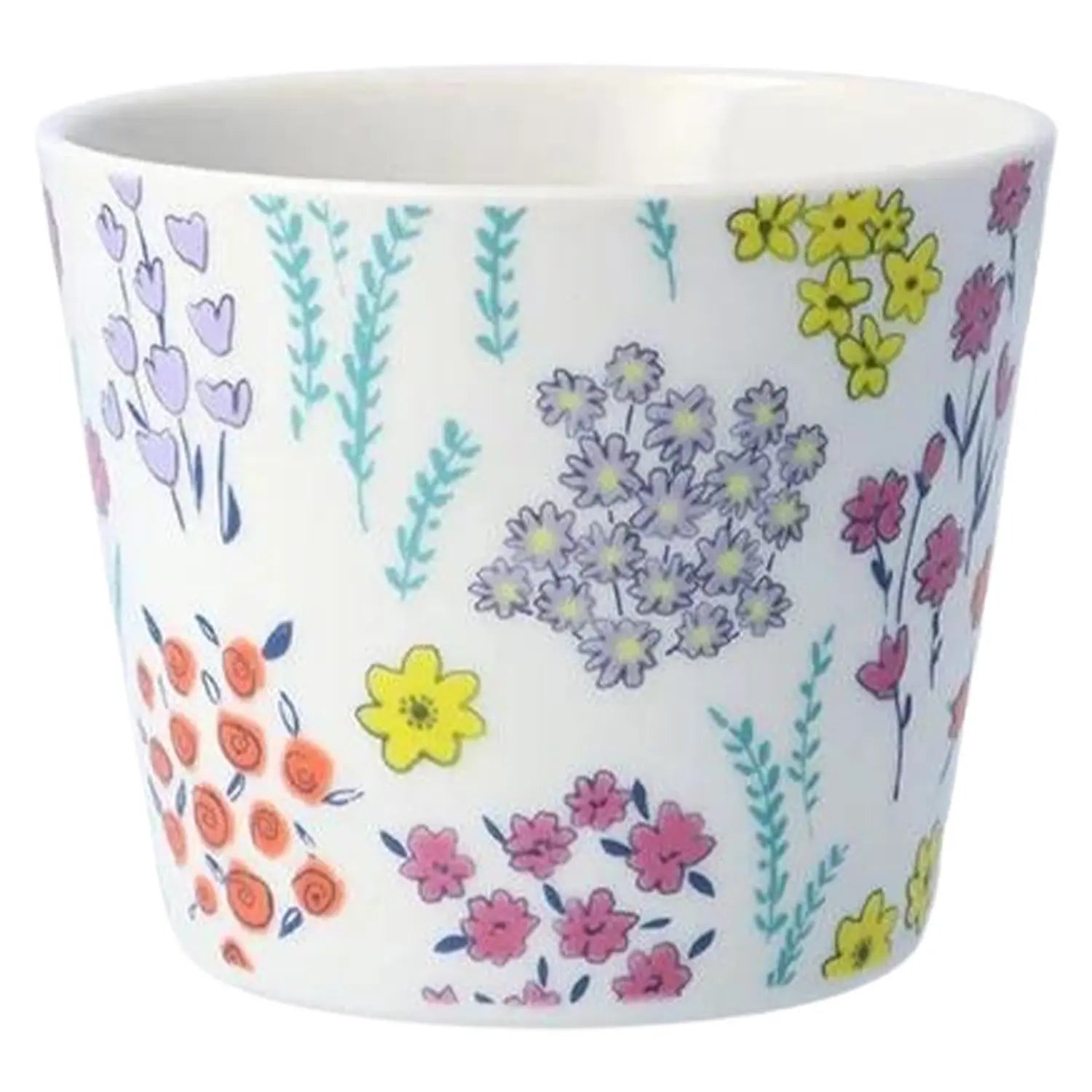 Harekutani Porcelain Soba Choko Cup - Japanese Botanical Floral Design Sake Cup - Perfect for Sake, Tea, and Asian Dining Decor