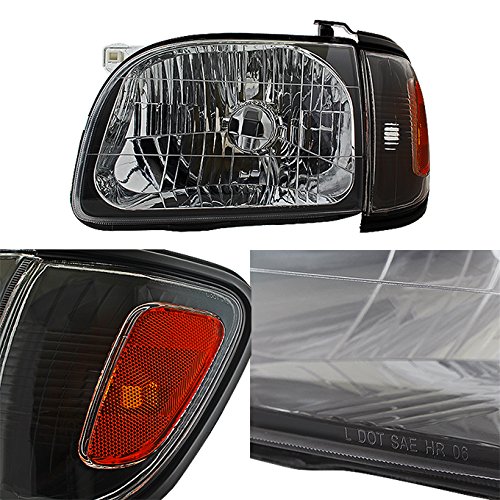 AKKON Black Headlights & Corner Signal Lights Set for 2001-2004 Toyota Tacoma Pickup Truck - 4-Piece Replacement Kit for Improved Night Visibility & Style Upgrade