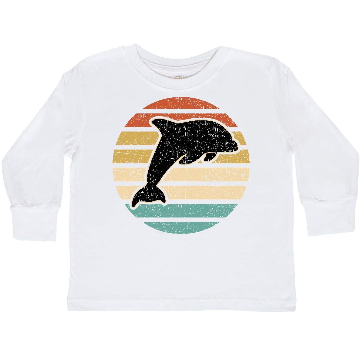Inktastic Dolphin Cute Beach Vacation Toddler Long Sleeve T-Shirt for Boys & Girls - Soft Cotton Kids Shirt for Summer, Ocean Theme Outfits, Family Trips & Beach Holidays