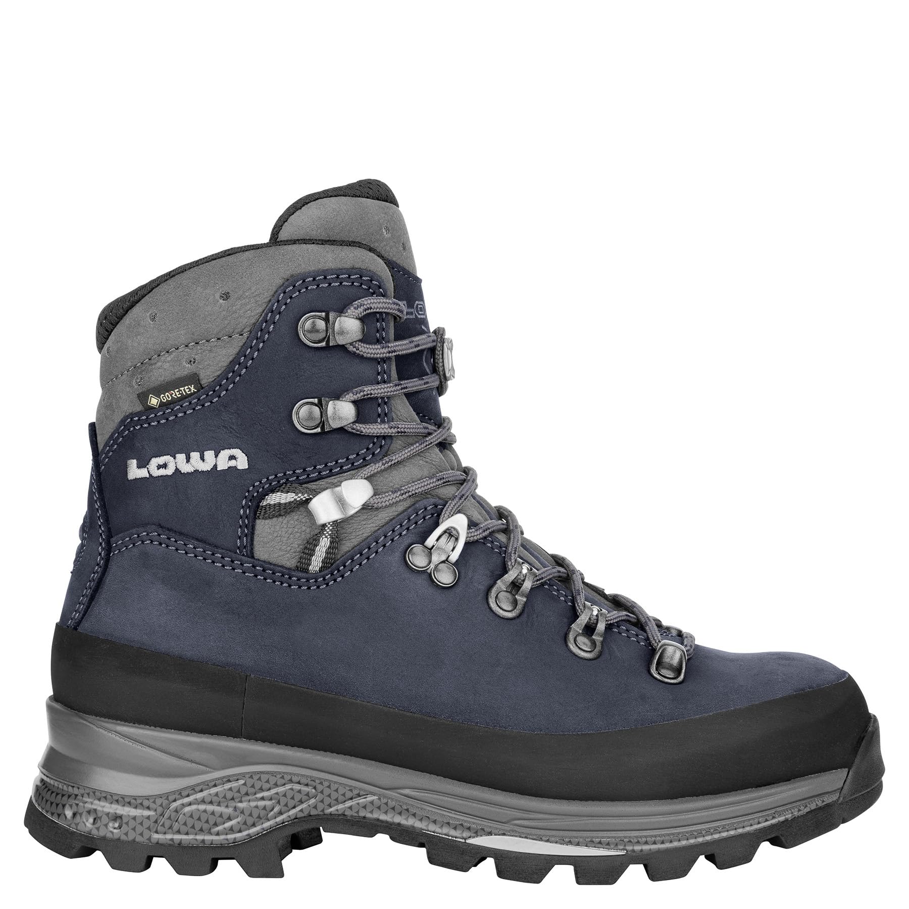 LOWA Women's Tibet GTX Waterproof Hiking Boots - Nubuck Leather, Navy/Graphite - Size 5.5 US - Perfect for Outdoor Adventures & Mountain Trekking