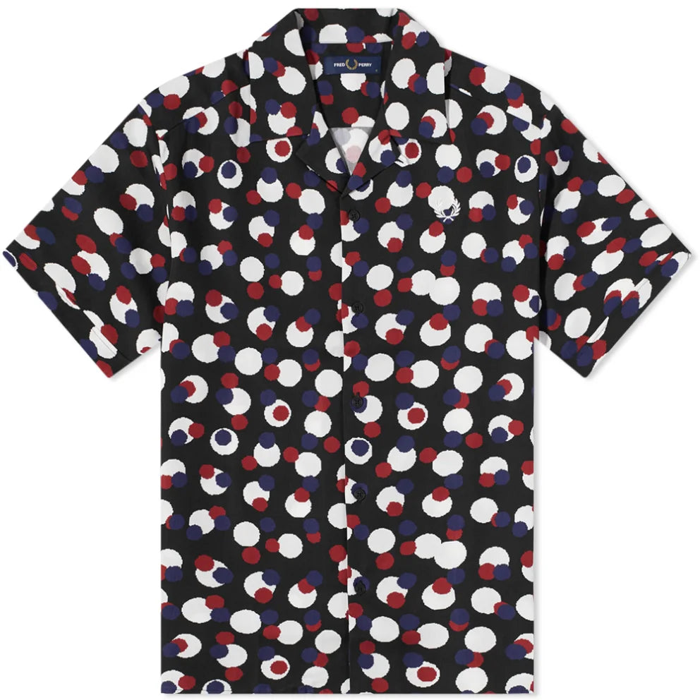 Fred Perry Pixel Vacation Shirt - Classic Men's Short Sleeve Button Down for Summer Travel & Beach Outings