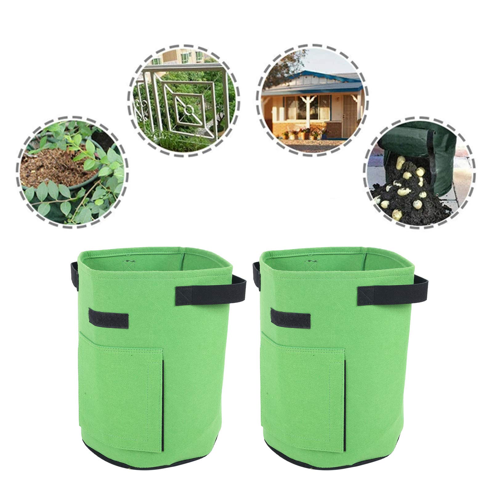 **Green Planting Bags for Vegetables & Plants - Durable Grow Container Pots, Home Garden Tools for Indoor & Outdoor Gardening - Perfect for Balcony, Patio, and Backyard Use**