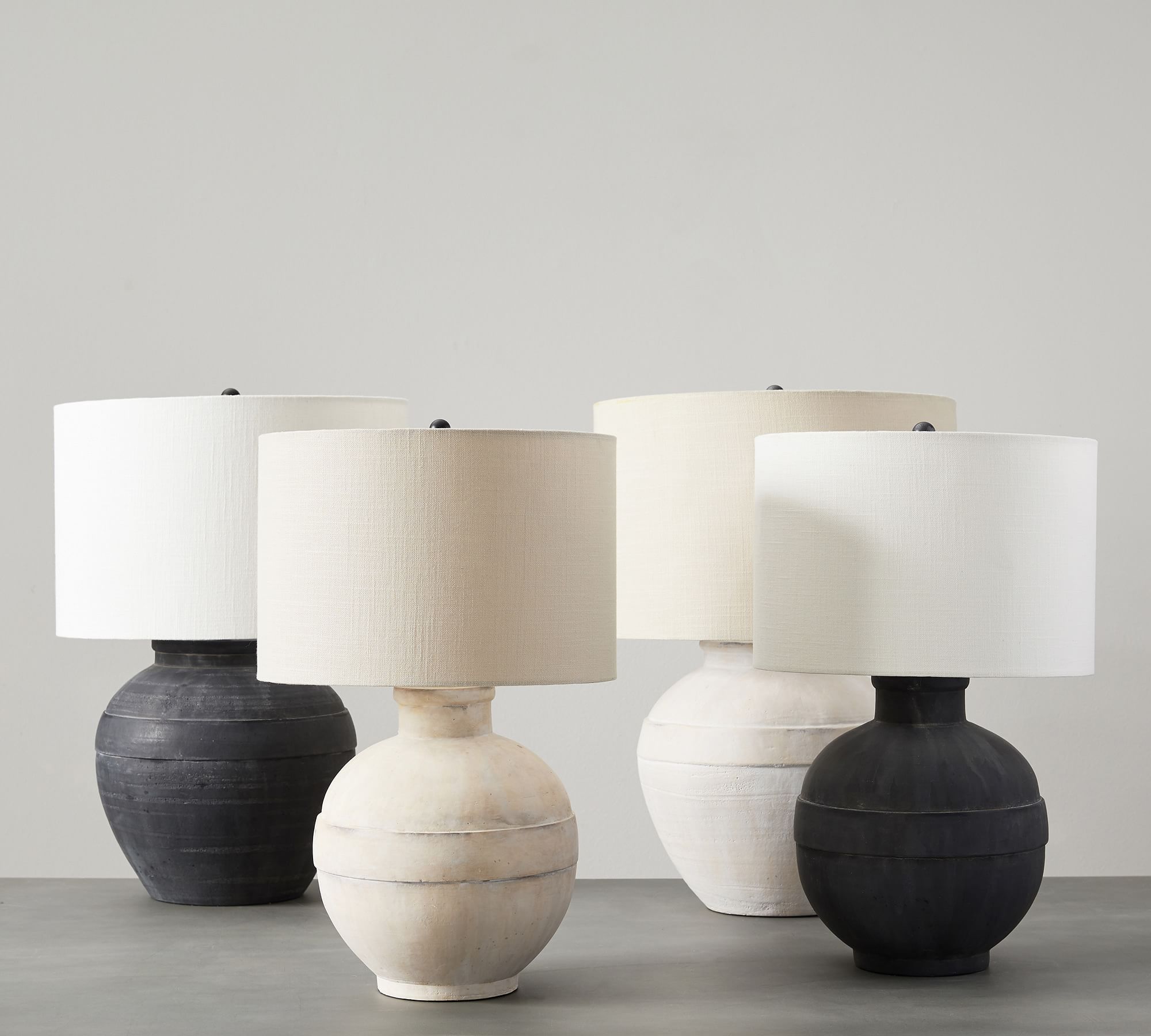 Faris Ceramic Table Lamp - Modern Home Decor Lighting for Living Room, Bedroom & Office - Elegant Handcrafted Ceramic Base with Soft Glow Light Bulb Included