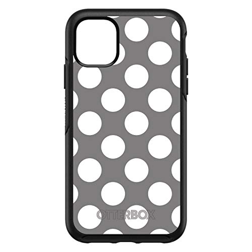 White & Grey Polka Dots On Black Case