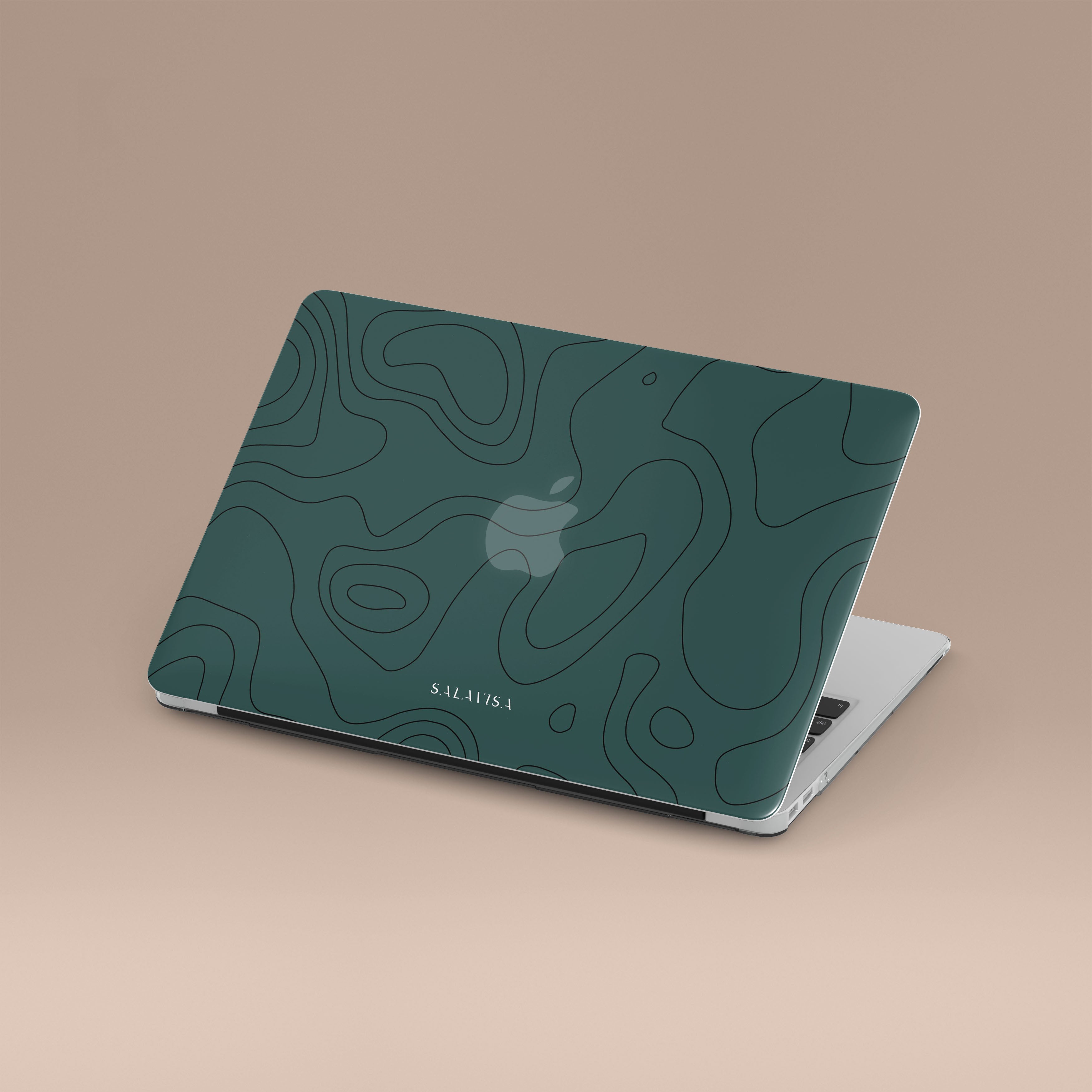 Topographic MacBook Case - Forest Green Protective Cover for MacBook Air/Pro | Durable & Stylish Laptop Case for Travel, Work & School