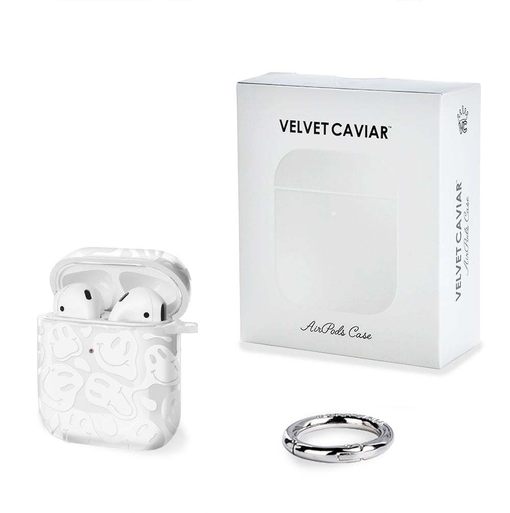 Frosted Clear Smiley Face AirPod Case - Cute Protective Cover for AirPods 1/2/3/Pro - Perfect for School, Work & Travel Accessories
