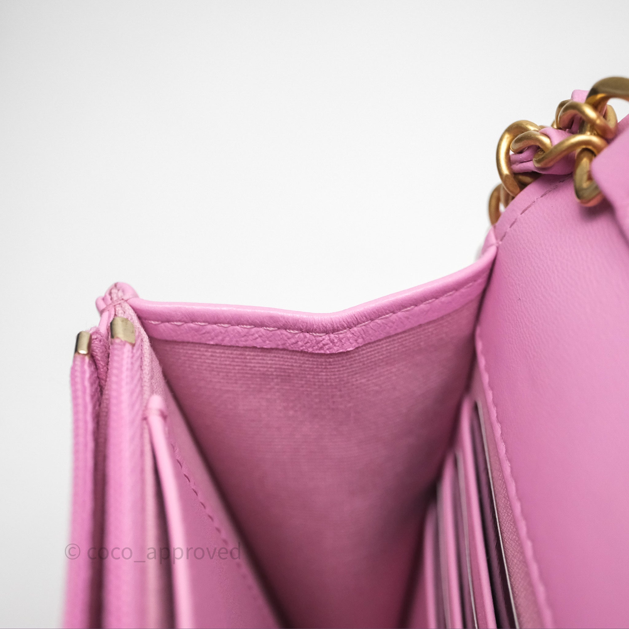 Chanel CC Chain Wallet On Chain WOC in Pink Lambskin with Aged Gold Hardware - Luxury Crossbody Bag for Women, Perfect for Evening Out & Special Occasions