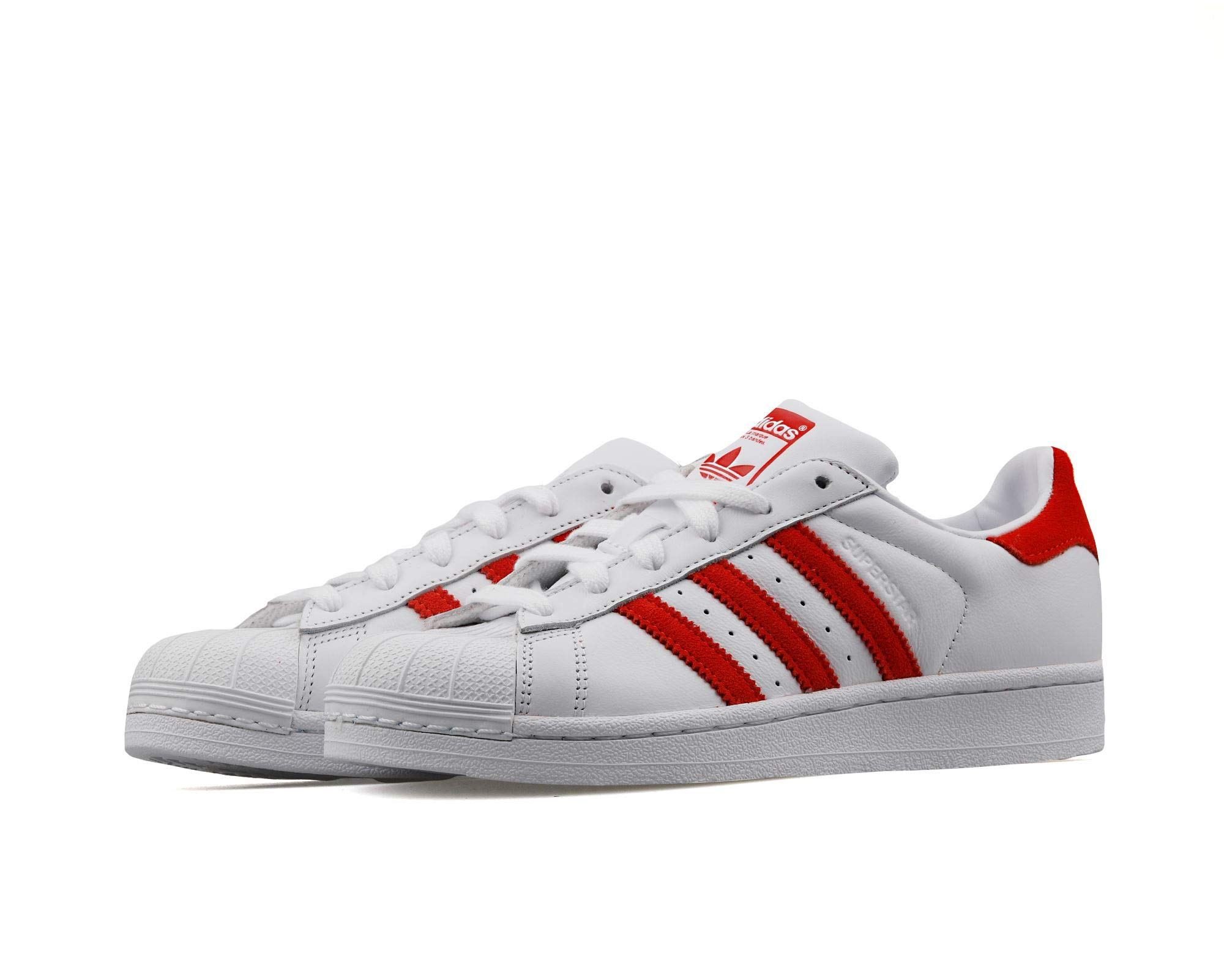 adidas Men's Superstar Sneakers | Classic White Leather Low-Top Shoes with Shell Toe | Casual Wear, Street Style & Everyday Comfort