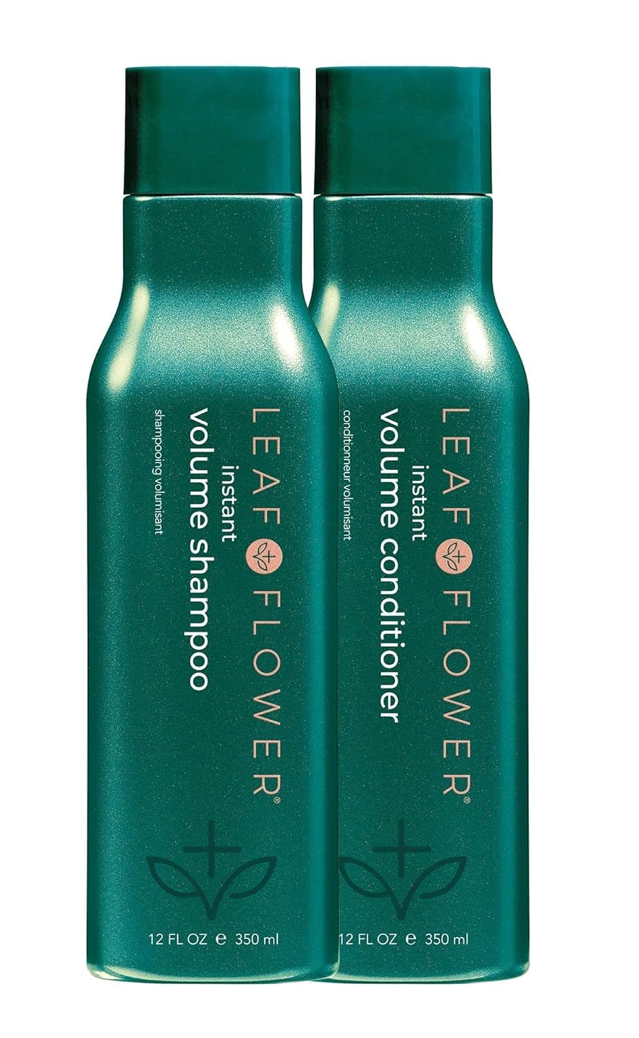Leaf & Flower Instant Volume Shampoo & Conditioner Set - 12 oz Duo for Thicker, Fuller Hair - Sulfate-Free & Paraben-Free Hair Care - Perfect for Daily Use & Volume Boost
