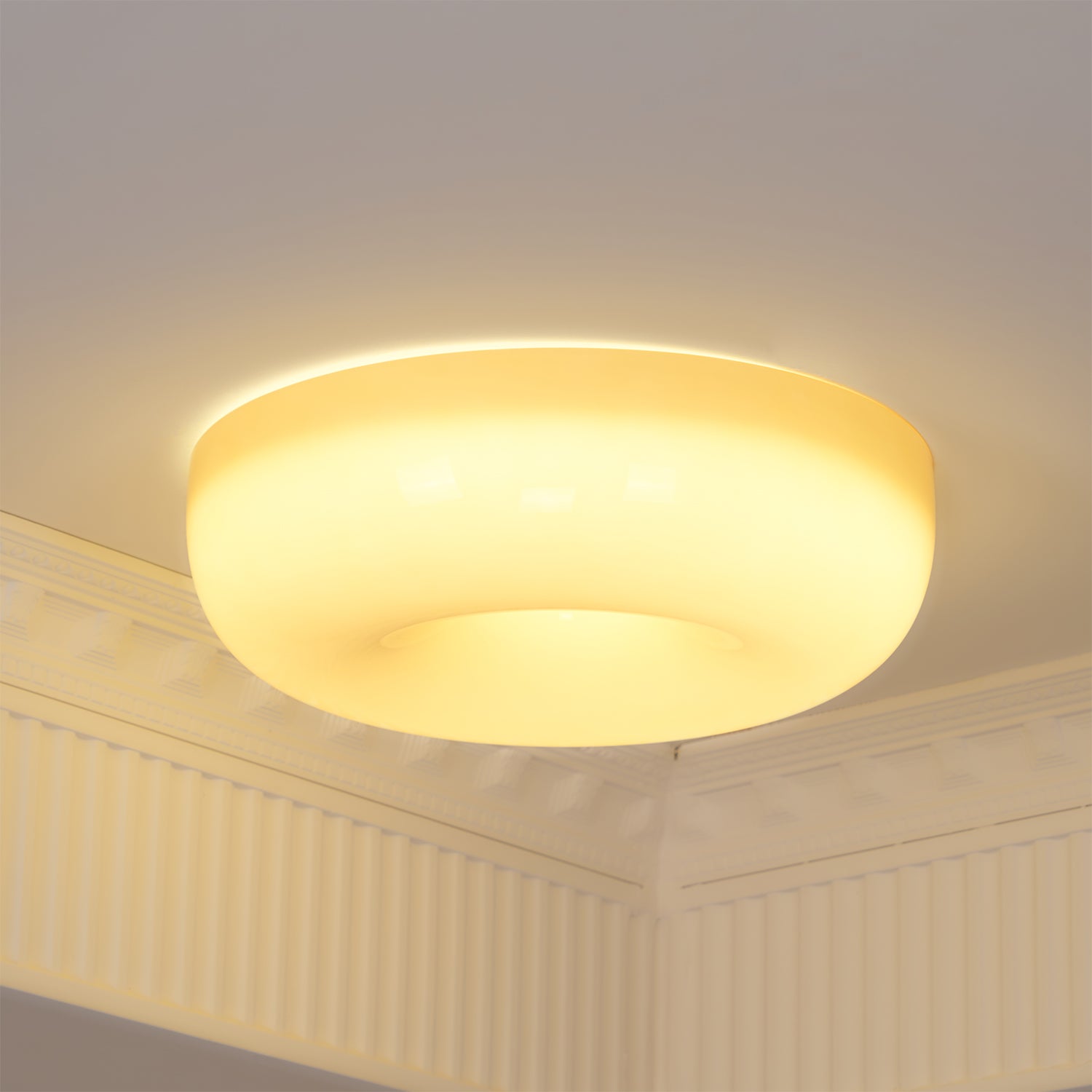 Cream Pudding Ceiling Lamp - Modern LED Bedside Light for Nursery, Bedroom & Living Room | Soft Warm White Lighting for Cozy Ambience