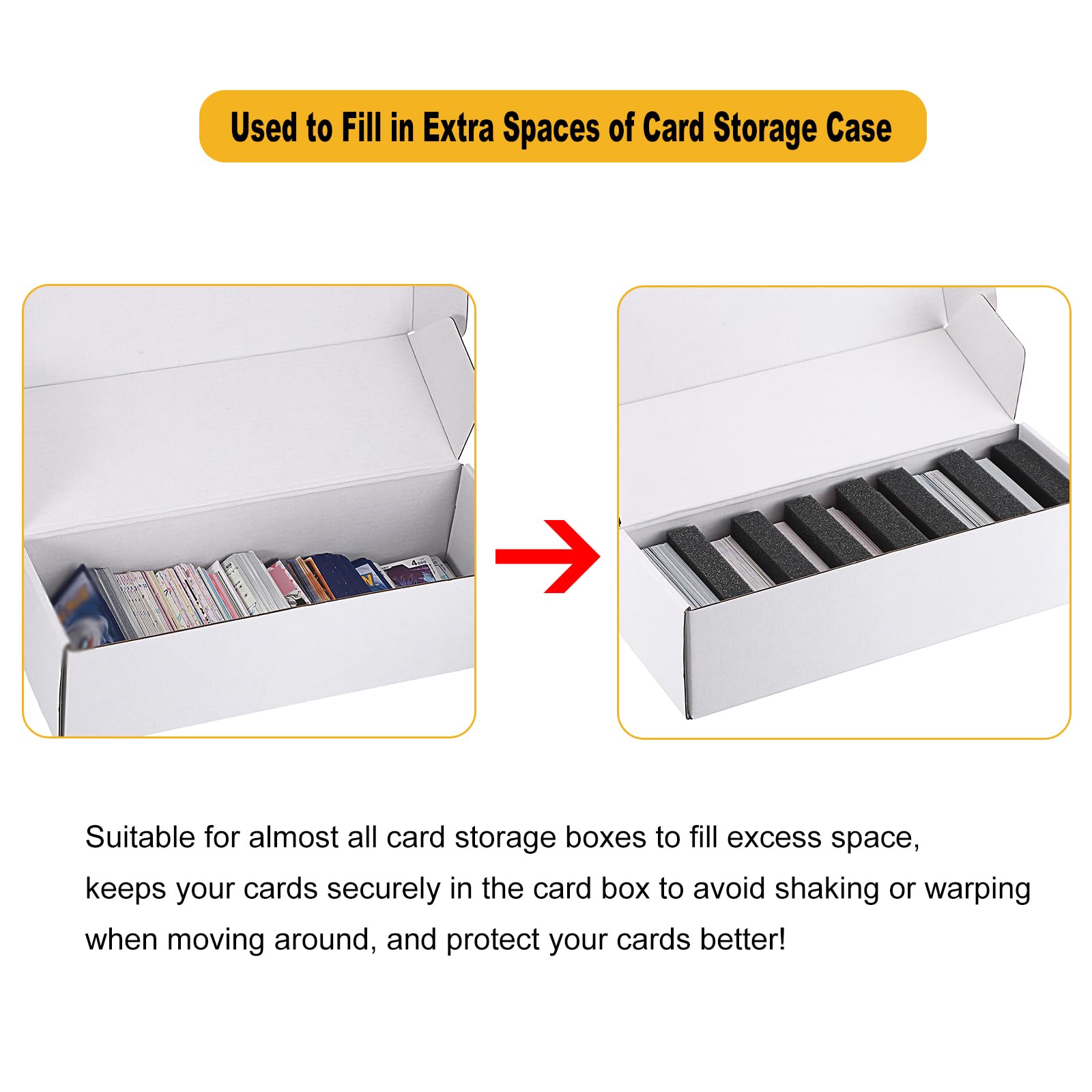 OwnMy 50PCS Shock-Absorbing Sponge Trading Card Dividers - Perfect for Trading Card Storage Boxes, Game Card Organizers & Collectible Card Protection - Ideal for MTG, Pokemon, Yu-Gi-Oh & Sports Card Collections