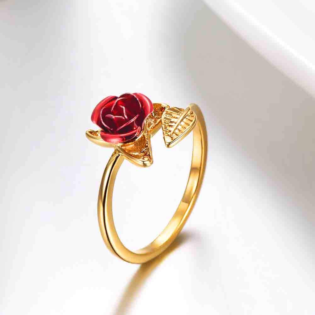 Exquisite Rose Flower Open Adjustable Ring for Women - Silver Love Wedding Engagement Jewelry Gift | Perfect for Valentine's Day, Anniversaries & Romantic Occasions