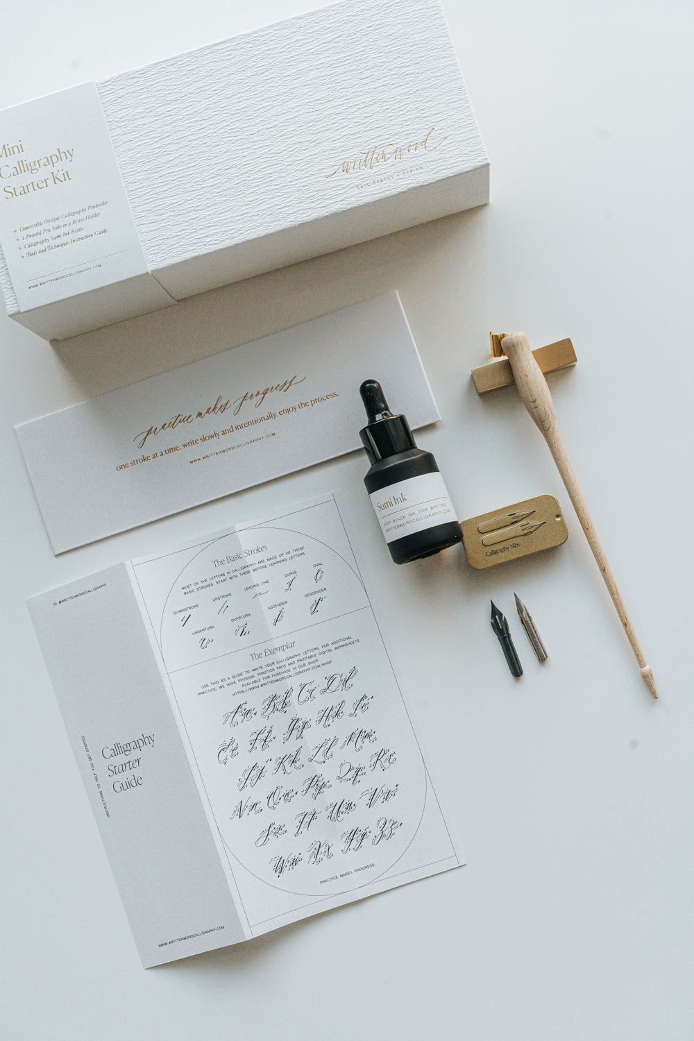 Mini Calligraphy Starter Kit with Brush Pens & Practice Sheets - Perfect for Beginners, Hand Lettering & DIY Greeting Cards