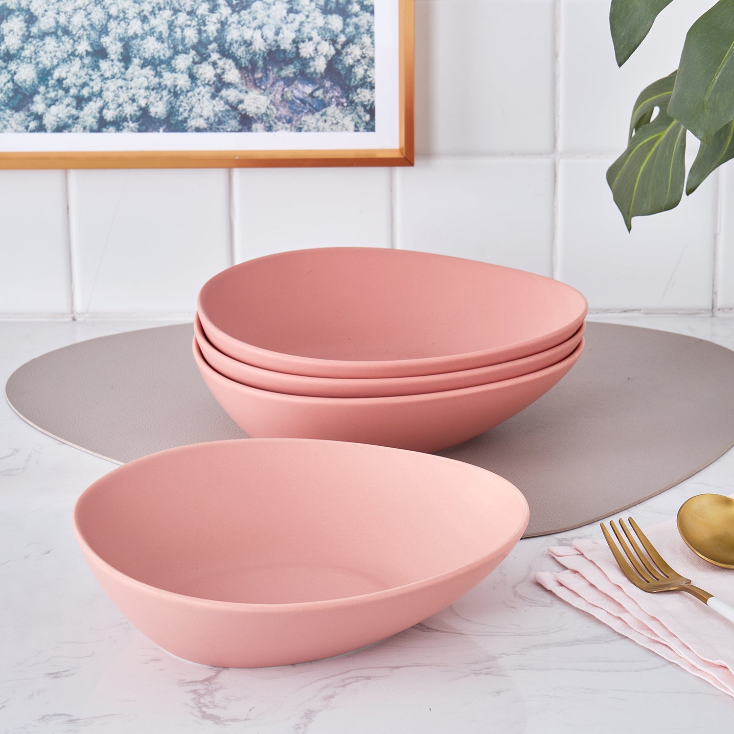 Delilah Porcelain Pasta Bowl Set of 6 - Elegant Dinnerware for Italian Cuisine, Family Gatherings & Restaurant Style Dining