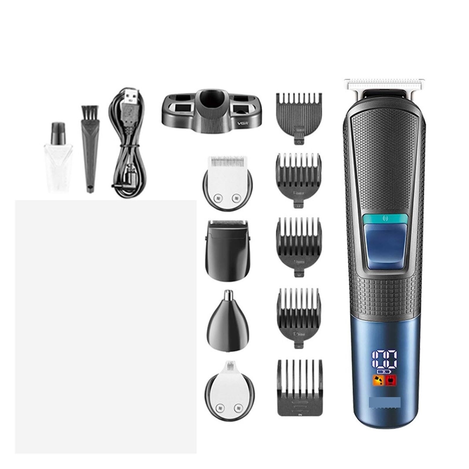 VGR V-108 Professional 5-in-1 Men's Grooming Kit - Electric Shaver, Beard Trimmer, Nose Hair Trimmer & Hair Clipper Set for Home & Travel Use