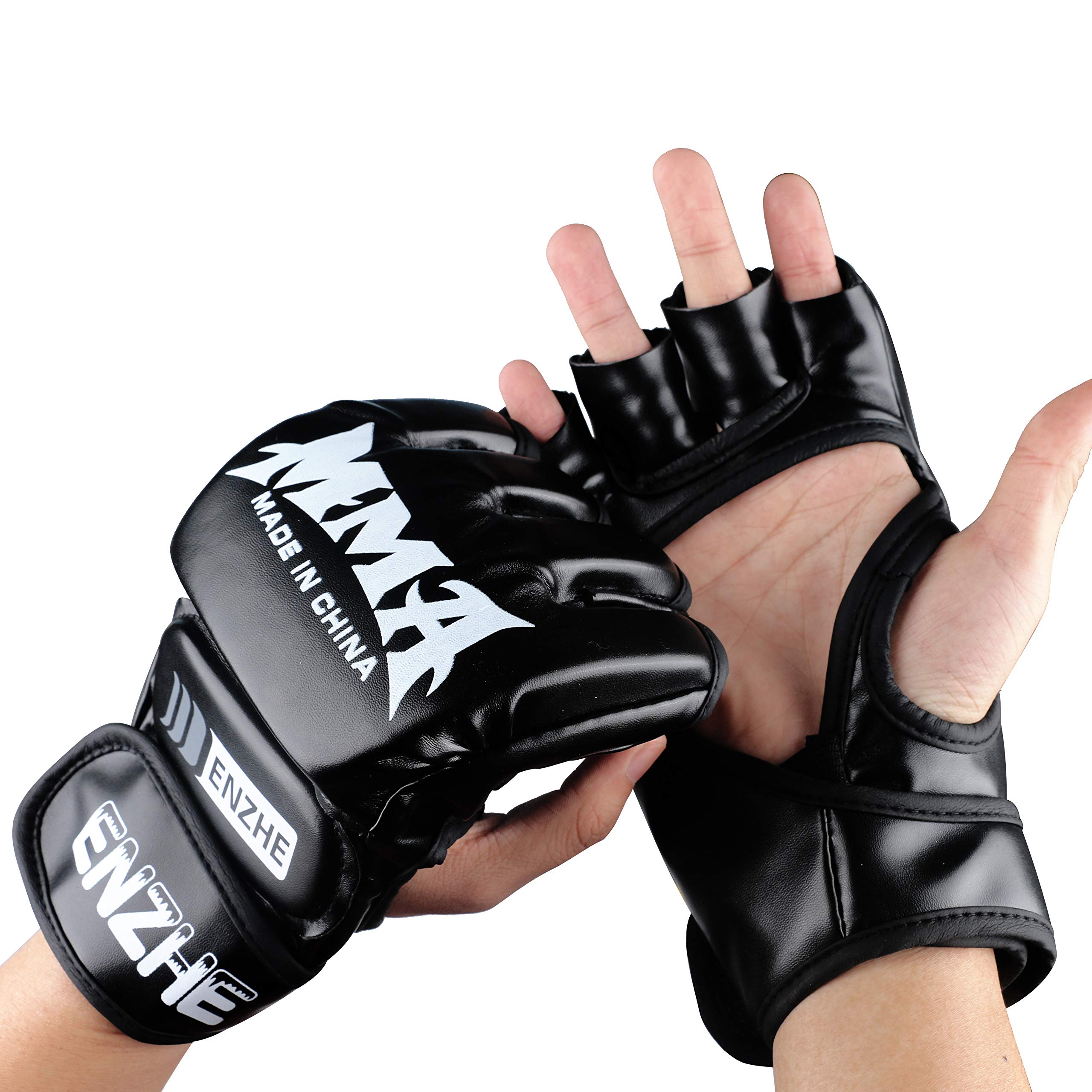 ENZHE MMA Gloves for Men & Women - UFC, Kickboxing, Sparring, Heavy Bag Training - Perfect for Boxing, Muay Thai & MMA Fighting Practice