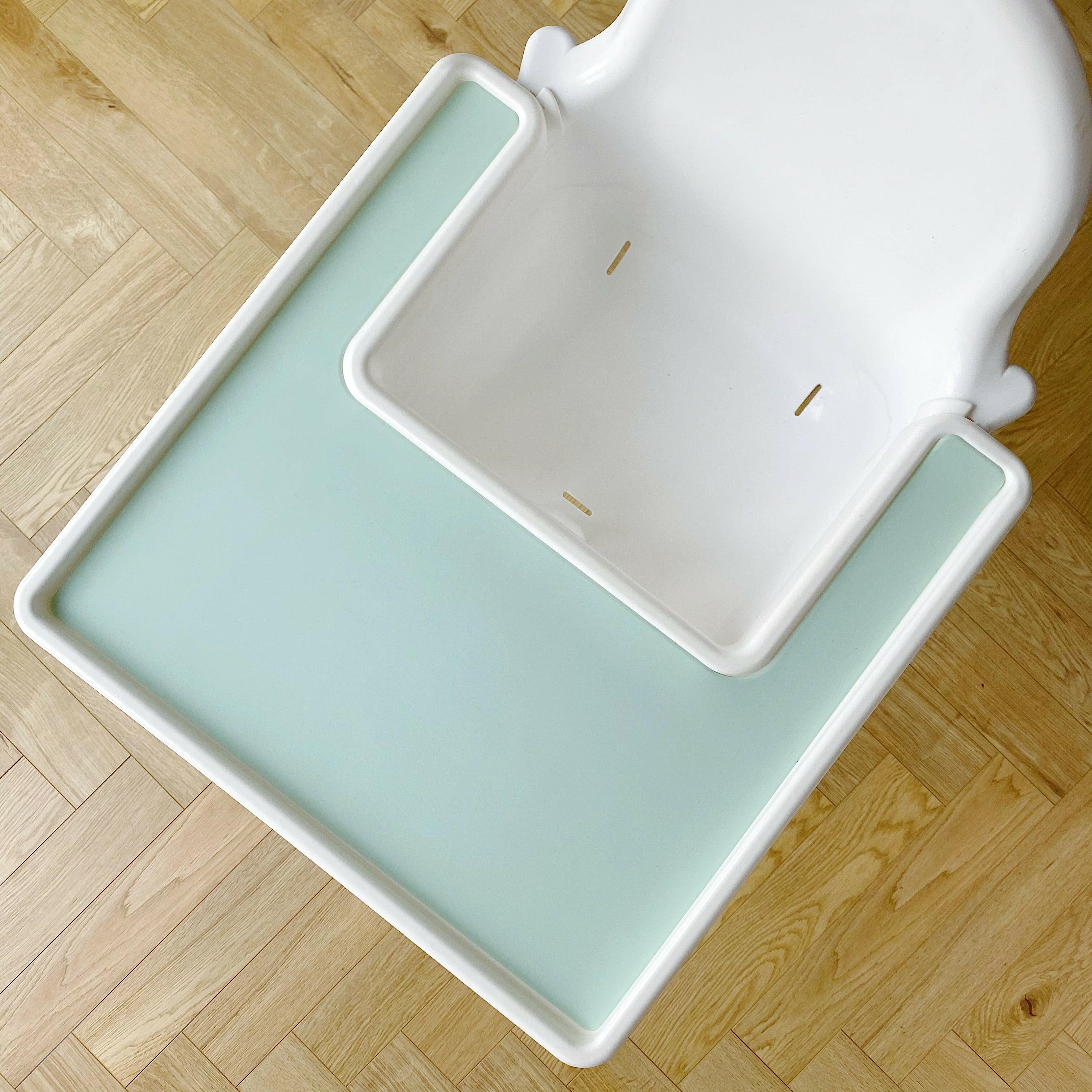 IKEA High Chair Silicone Tray Placemat - Mint Green Baby Feeding Mat for Easy Cleanup & Mess-Free Meals - Perfect for Toddlers & Infants at Home or Restaurant