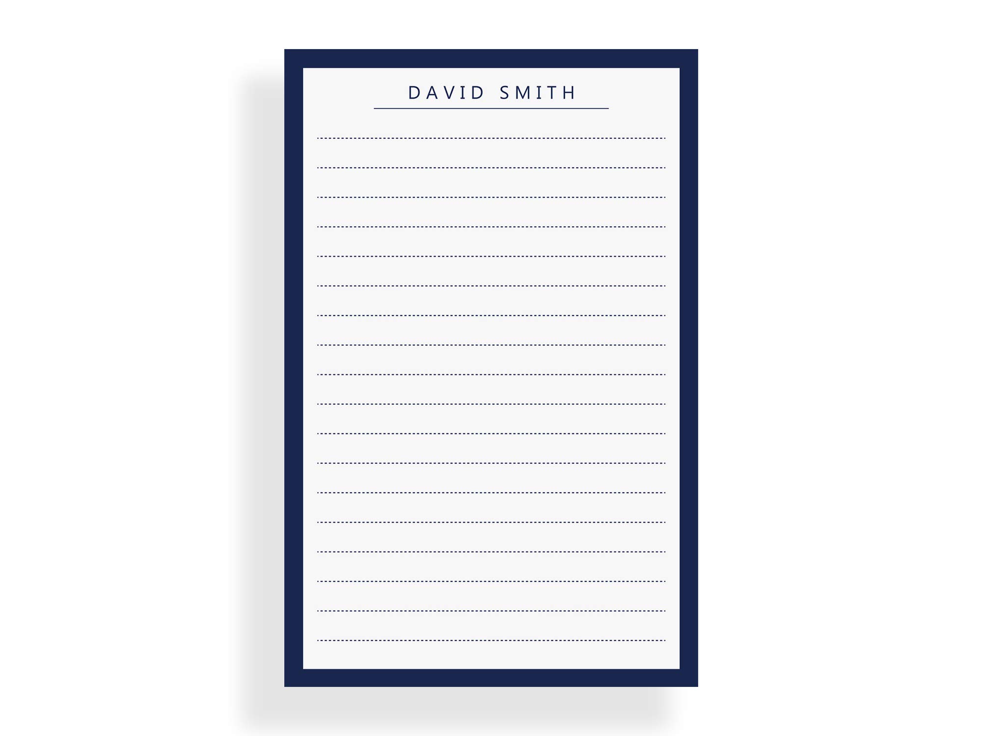 Premium Personalized Navy Notepads for Men - Modern Letter Writing Paper with Lined/Unlined Options - 3 Sizes (Small, Medium, Large) - Perfect for Office, Journaling & Gift Giving