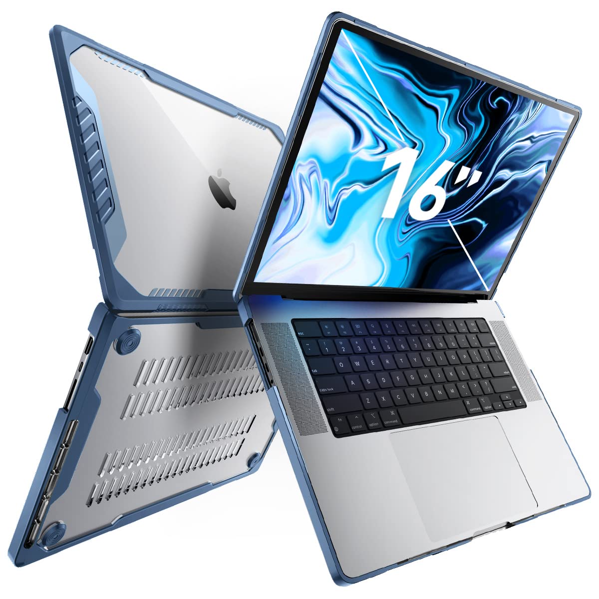 SUPCASE Unicorn Beetle Heavy Duty Rugged Shockproof Hard Shell Protective Case for MacBook Pro 16 Inch (2021-2024 M1/M2/M3/M4 Pro/Max Models A2485/A2780/A2991/A3186/A3403) - Azure Blue | Durable Laptop Cover for Work, Travel & Outdoor Use